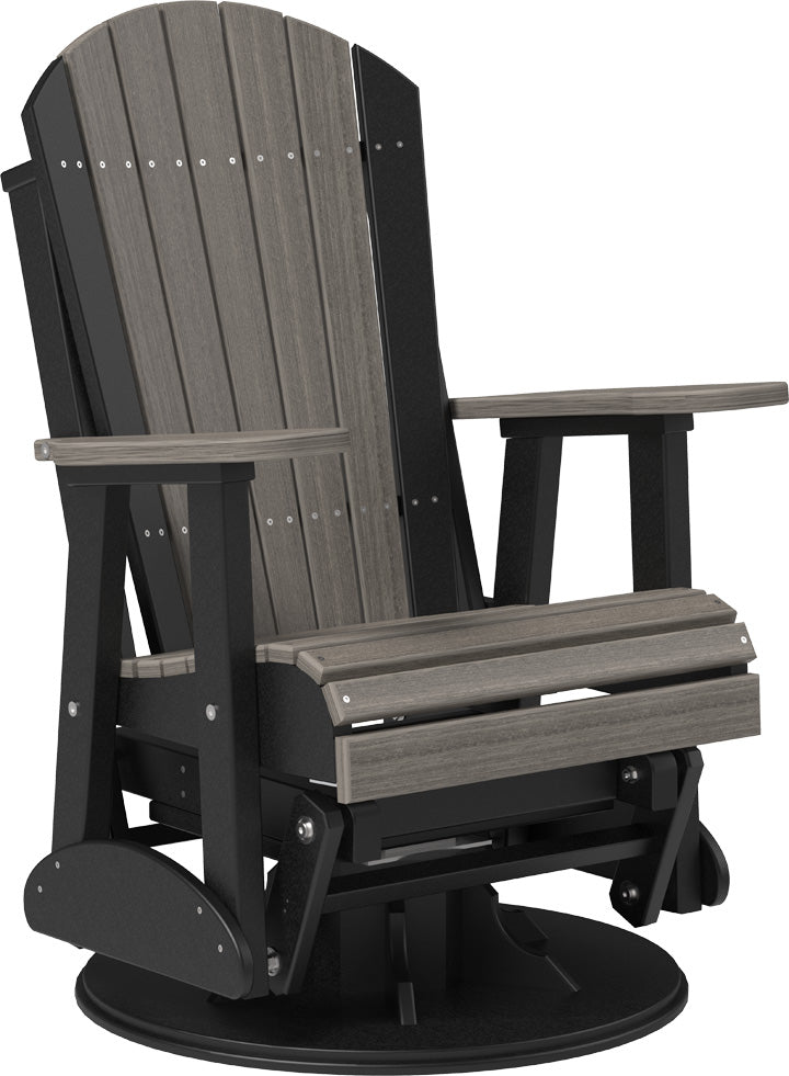 LuxCraft 2-Foot Adirondack Swivel Glider Chair - Outdoor Patio Rocking Chair for Garden, Deck, Porch & Backyard Relaxation
