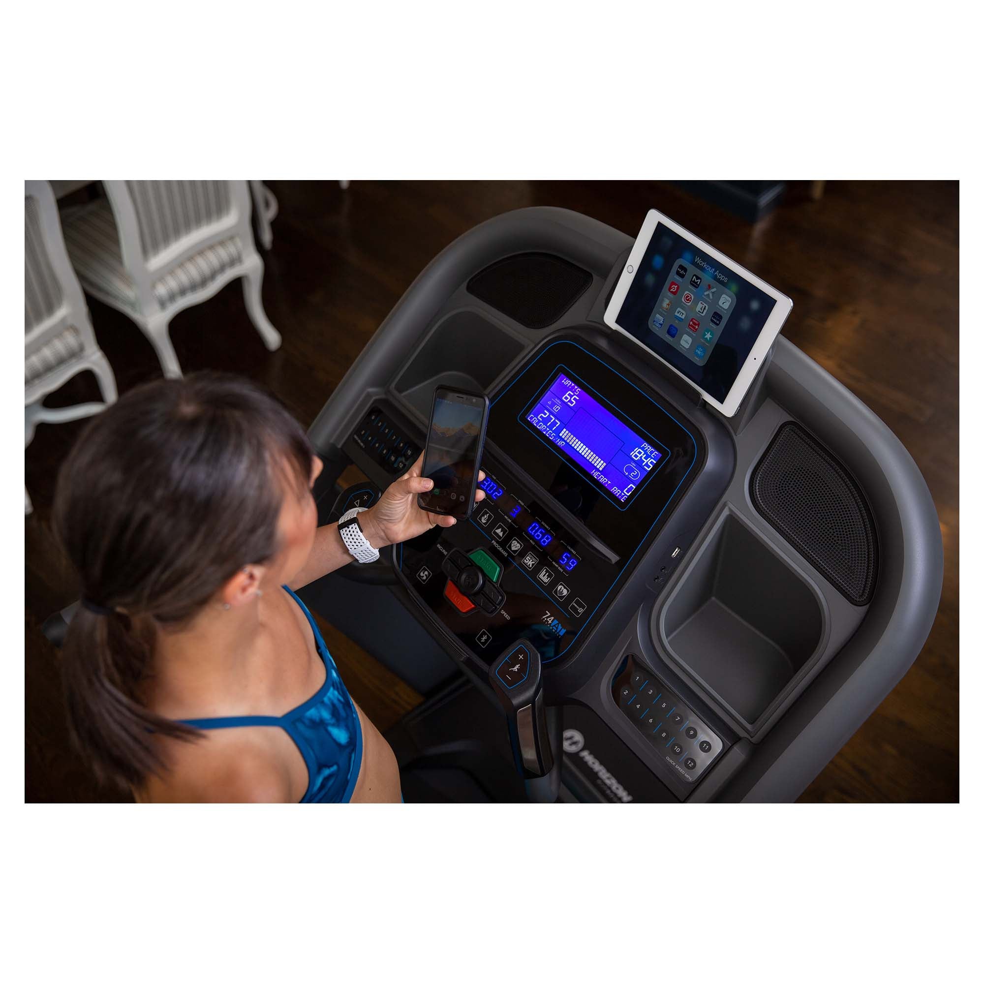7.4AT 03 Treadmill - Professional Home & Gym Running Machine for Cardio Workouts | Foldable Electric Motorized Treadmill with LCD Display & Bluetooth Speakers | Perfect for Home Fitness, Weight Loss & Indoor Running