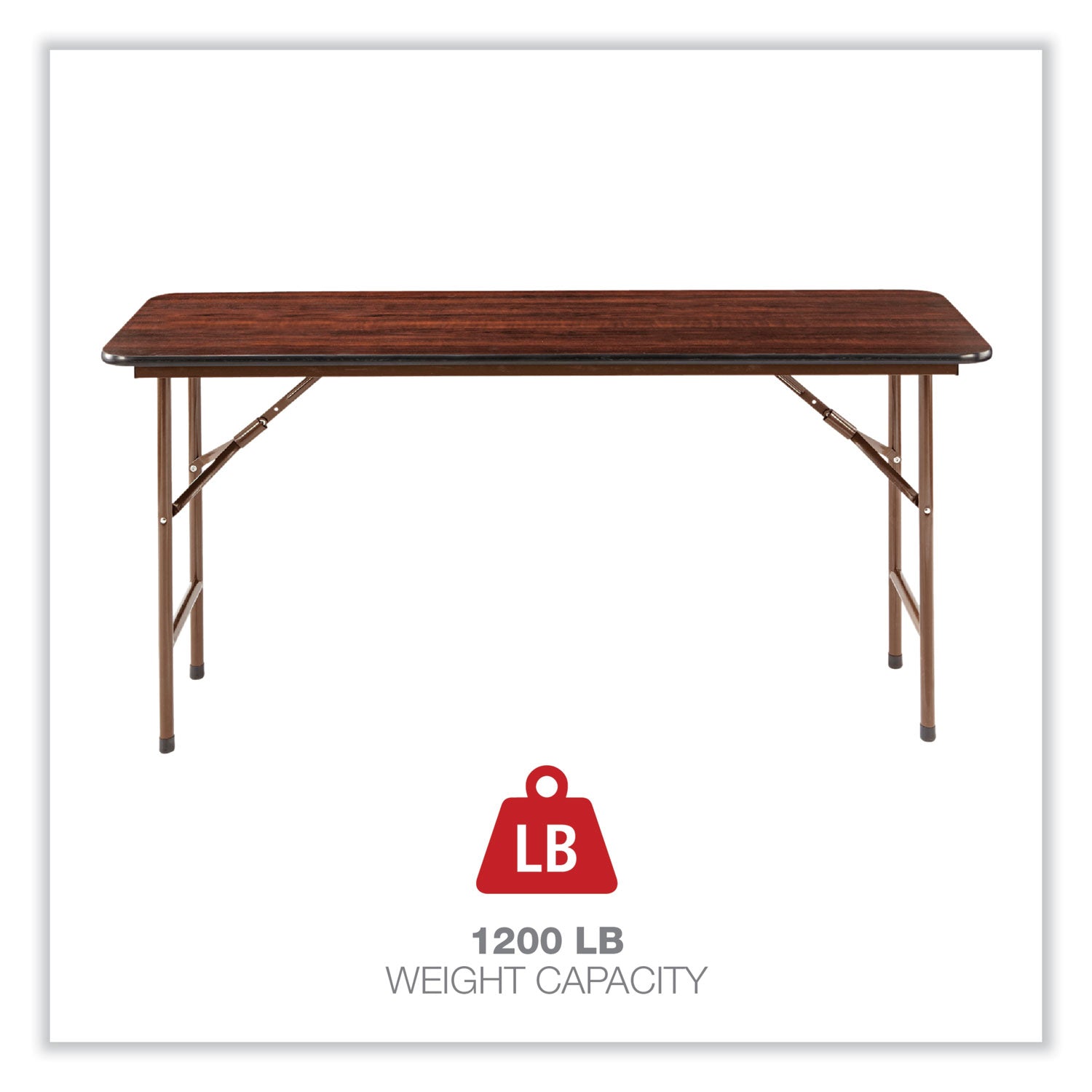 Alera® Mahogany Wood Folding Table - 60