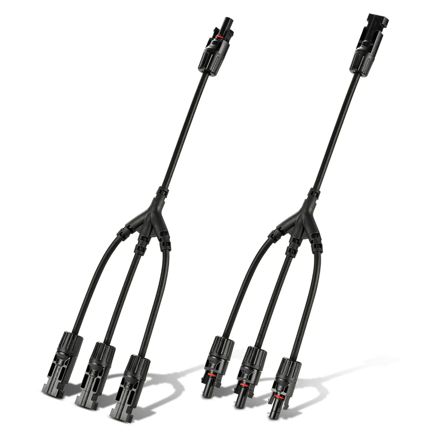 Rich Solar Y Branch Parallel Adapters 3 to 1 - Solar Panel Connector for RV, Boat & Off-Grid Power Systems | Weatherproof & Durable PV Combiner