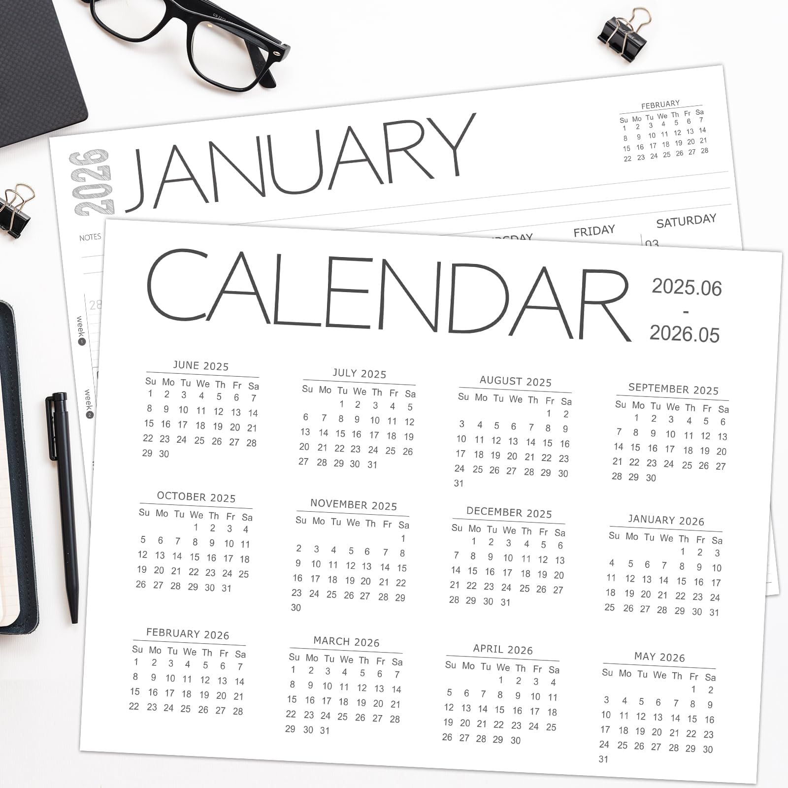 GuassLee 2025-2026 Monthly Desk Calendar Planner (June 2025-May 2026) - 14