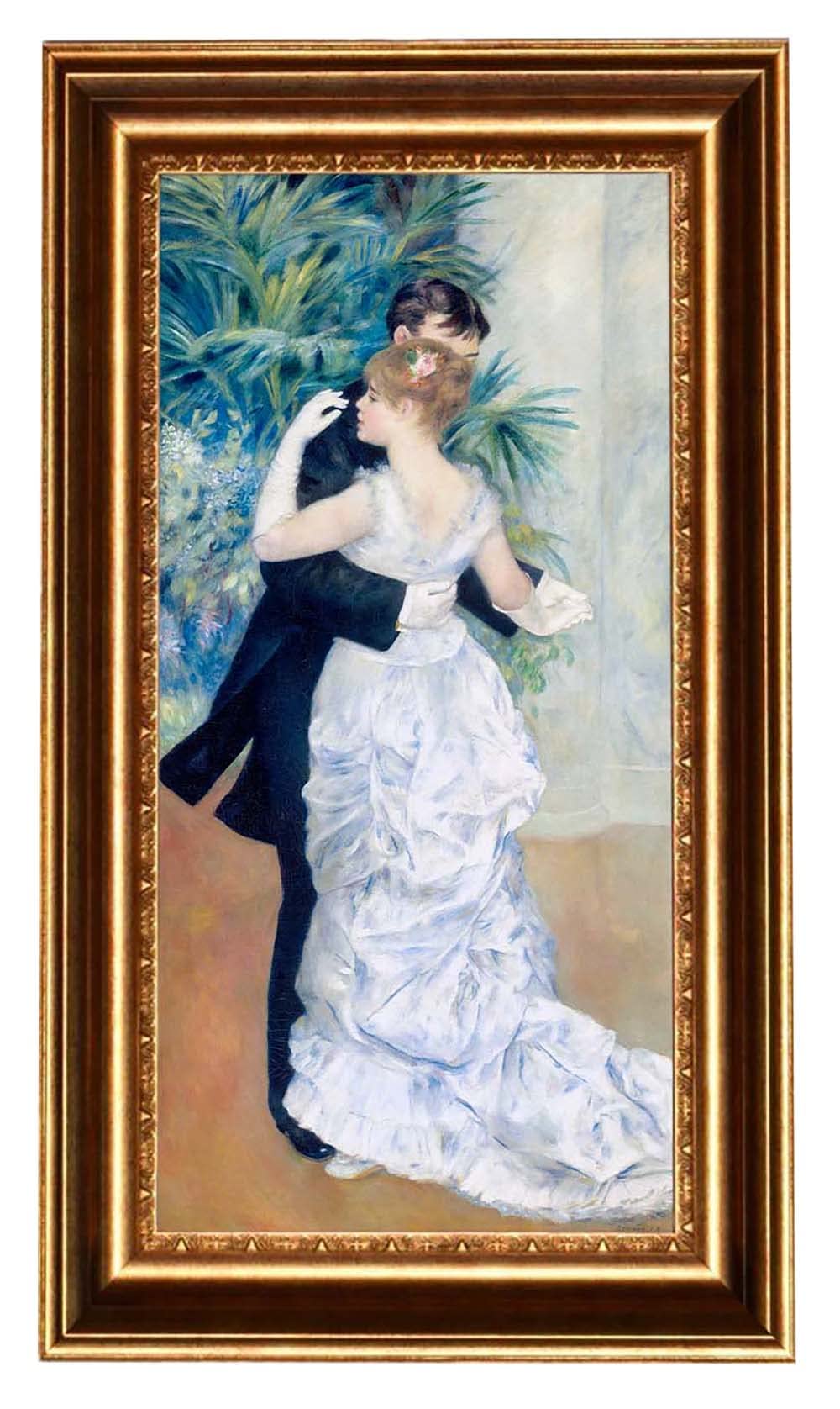 Pierre-Auguste Renoir 'Dance in the City' Oil Painting Reproduction - Premium Giclee Canvas Art Print, Framed Wall Decor (29.5