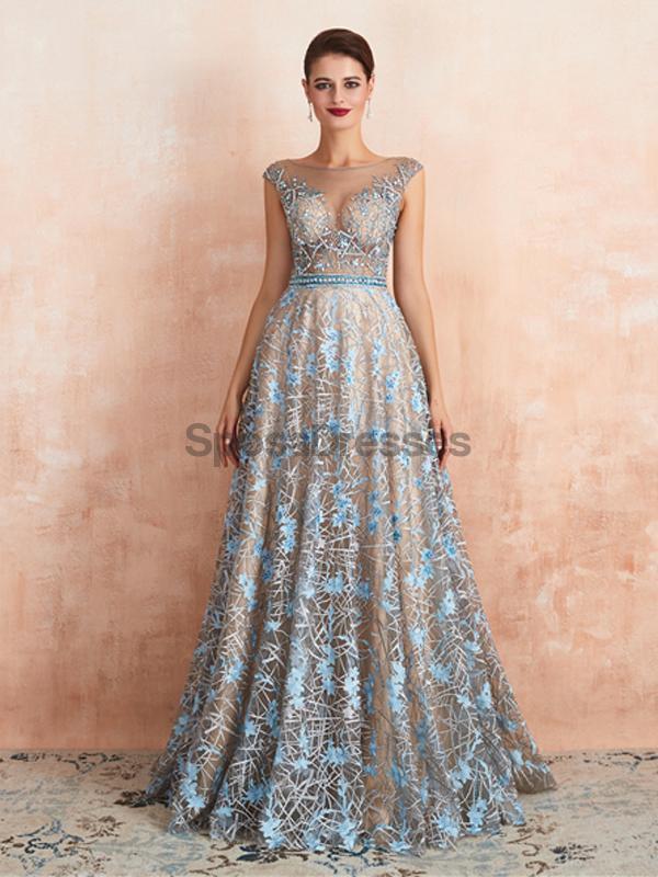 Elegant Cap Sleeve Beaded A-Line Long Evening Prom Dress with Sheer Details | Formal Party Gown for Women | Perfect for Prom Night, Homecoming, Galas & Special Occasions