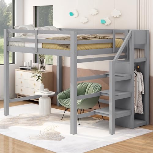Grey With Stairs and Wardrobe