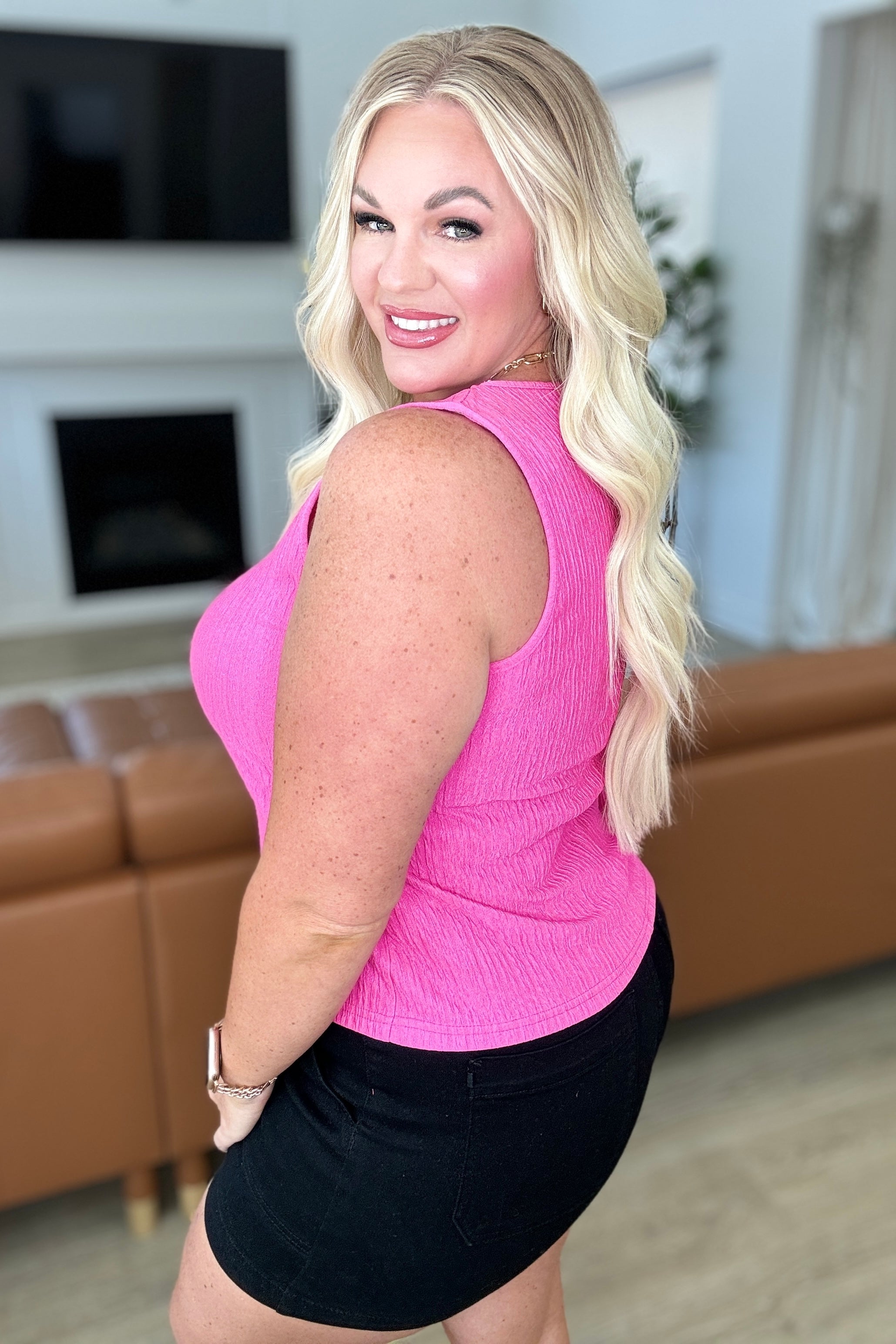 Not A Worry Textured Tank Top for Women - Soft Breathable Casual Sleeveless Shirt for Summer, Yoga, Gym, and Everyday Wear