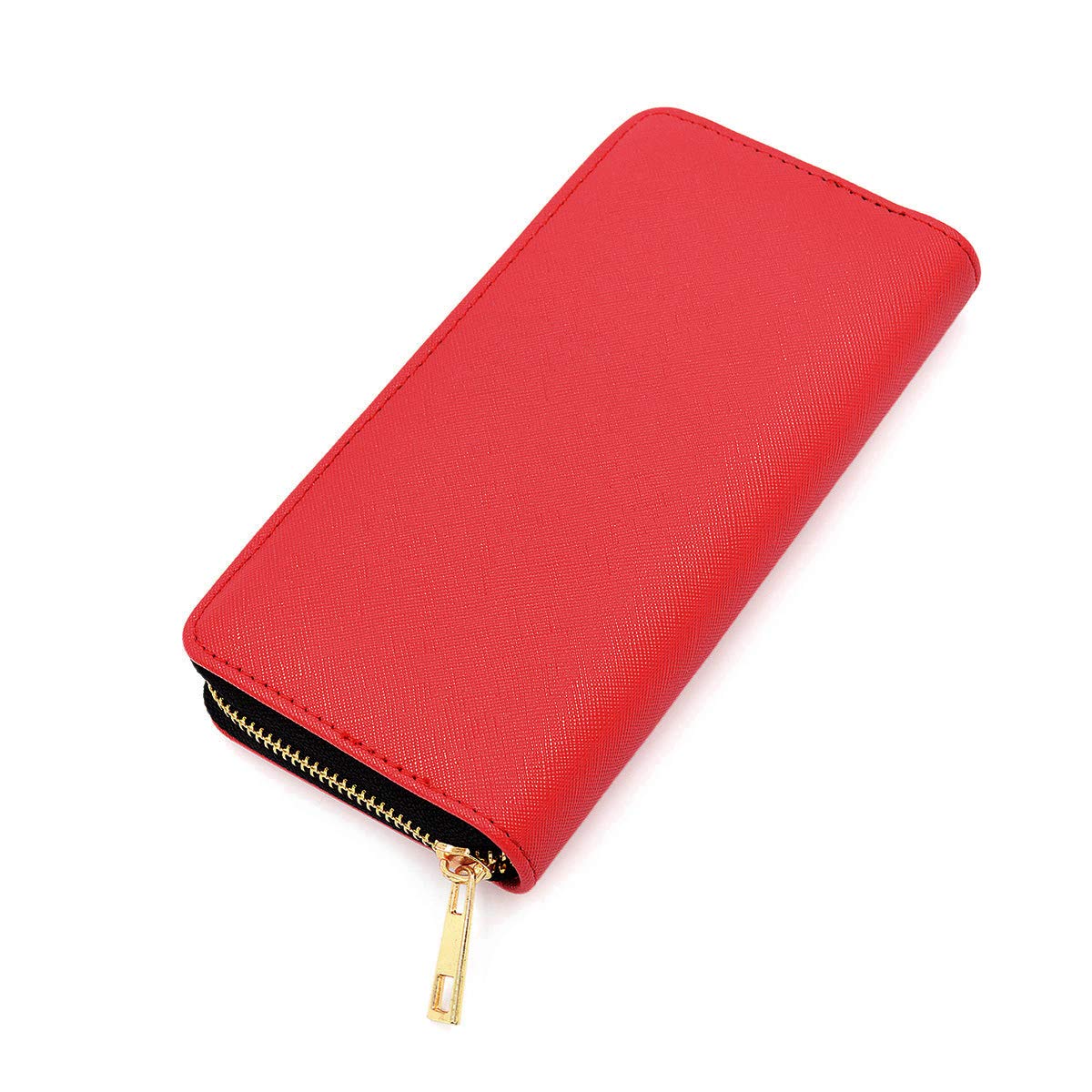 Premium Vegan Saffiano Leather Zip Around Wallet for Men & Women - RFID Blocking Slim Bifold Wallet with Multiple Card Slots - Perfect for Travel, Business & Everyday Use