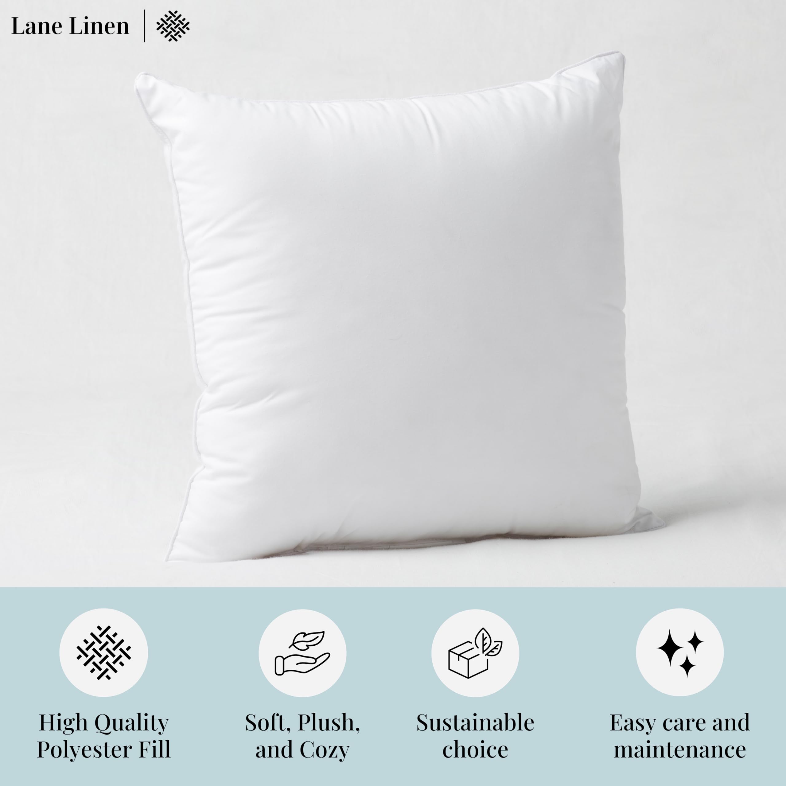 Premium 16x16 Inch White Throw Pillow Inserts (Set of 4) - Soft Down Alternative Filling for Decorative Couch Pillows, Bed Pillows & Home Decor - Perfect for Living Room, Bedroom & Sofa Styling