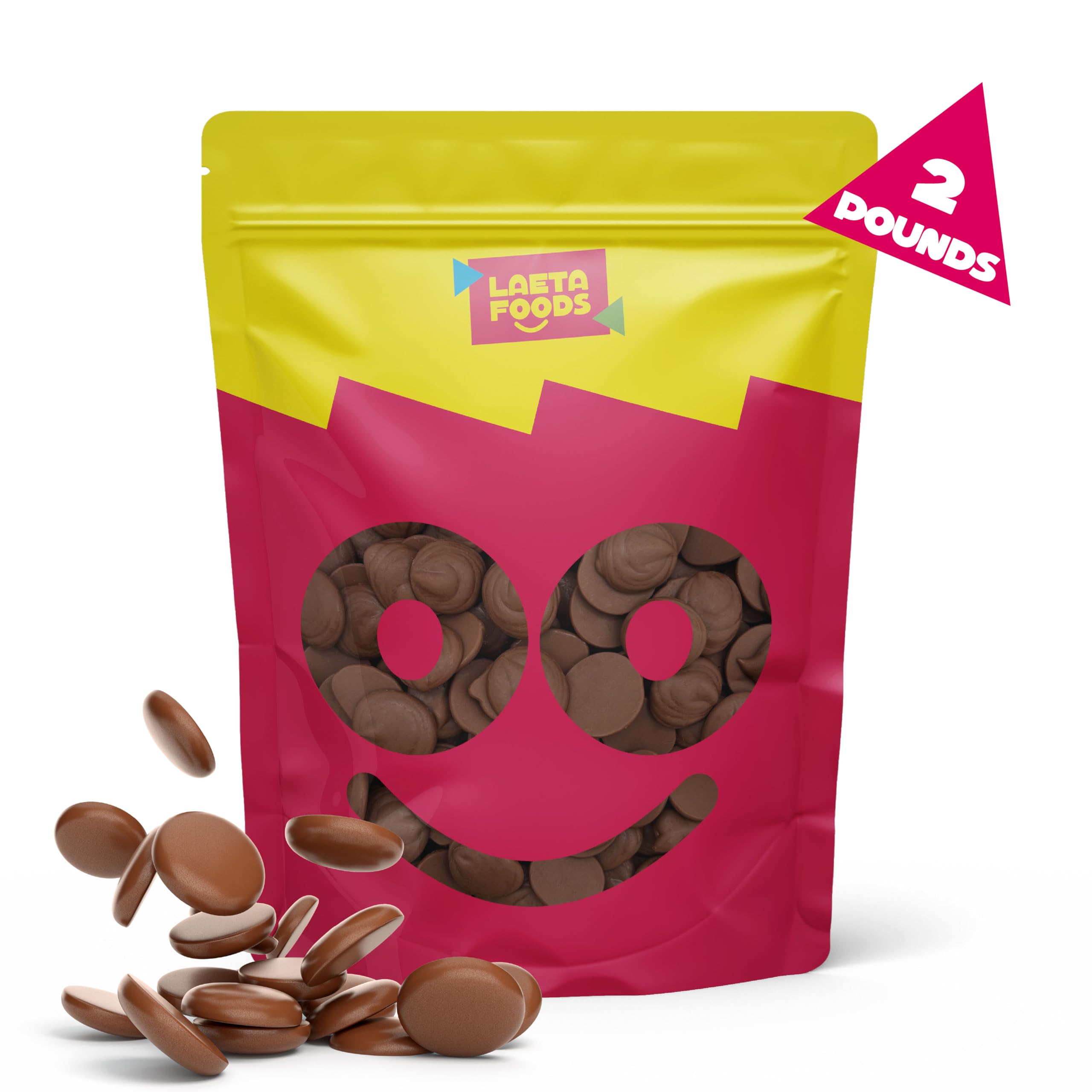 Premium Merckens Milk Chocolate Melting Wafers - 2lb Bulk Bag for Baking, Candy Making & Dessert Decorations | Perfect for Chocolate Fountains, Cake Pops & Dipping Treats
