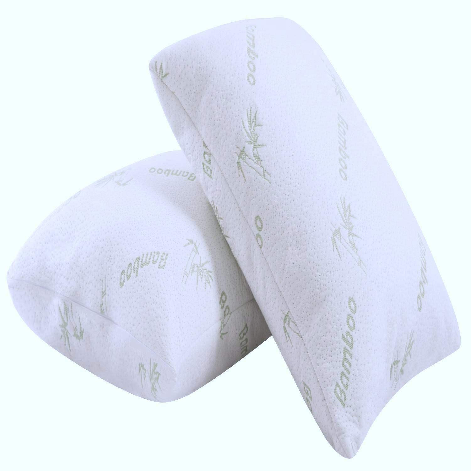 Bamboo Viscose Bed Pillows 2 Pack - Queen Size, Ultra Soft for Side & Back Sleepers - Home & Hotel Use