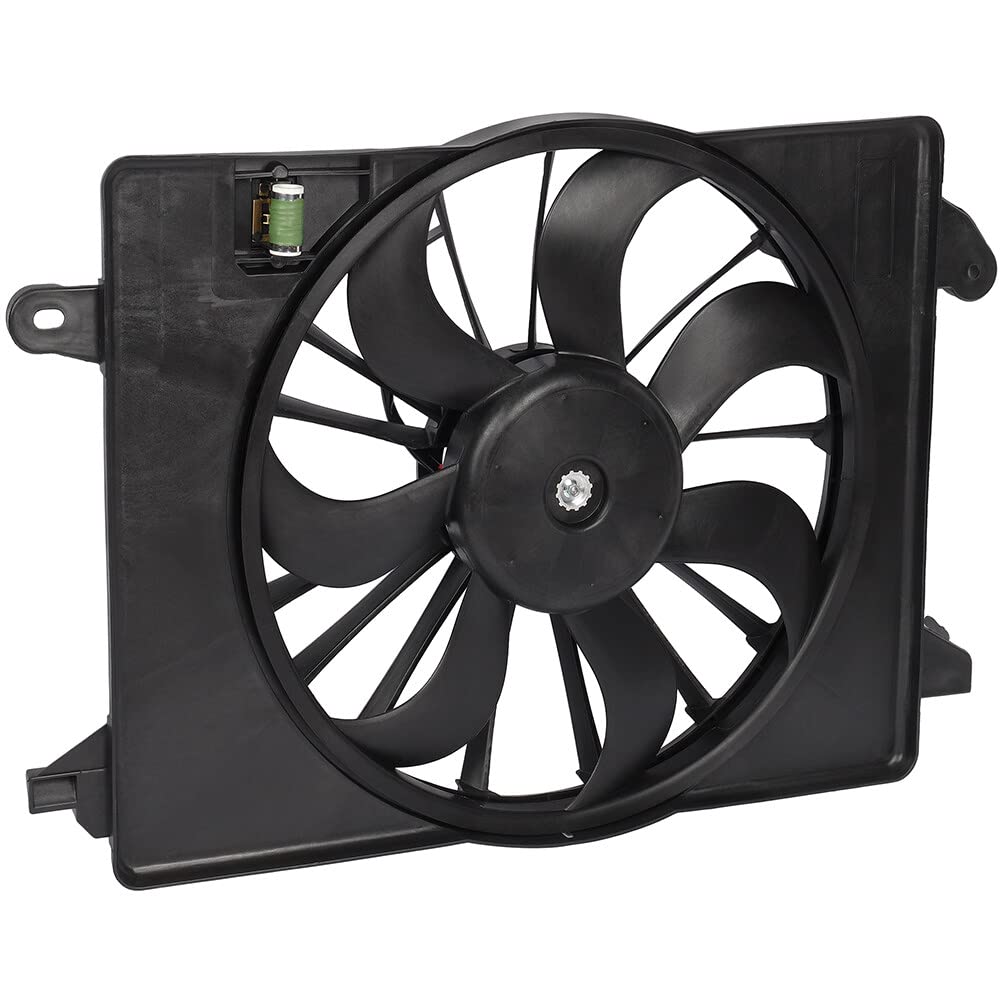 SCITOO 622550 Radiator Cooling Fan Replacement for Chrysler 300 Dodge Challenger Charger 2009-2018 - Perfect for Engine Overheating Prevention & Summer Driving