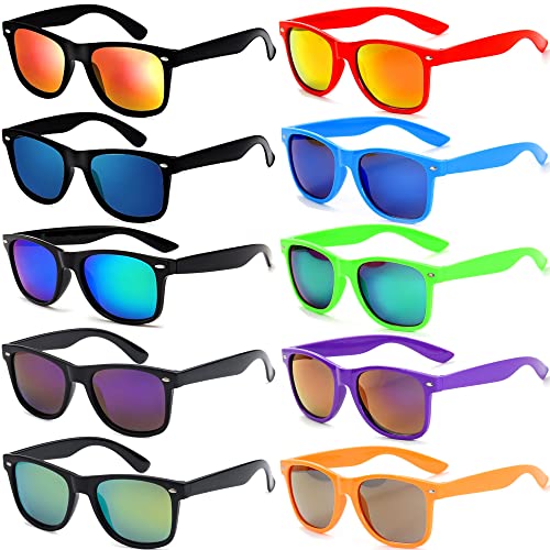 Black /Colorful Frame+mix Mirror Lens 10 Pack