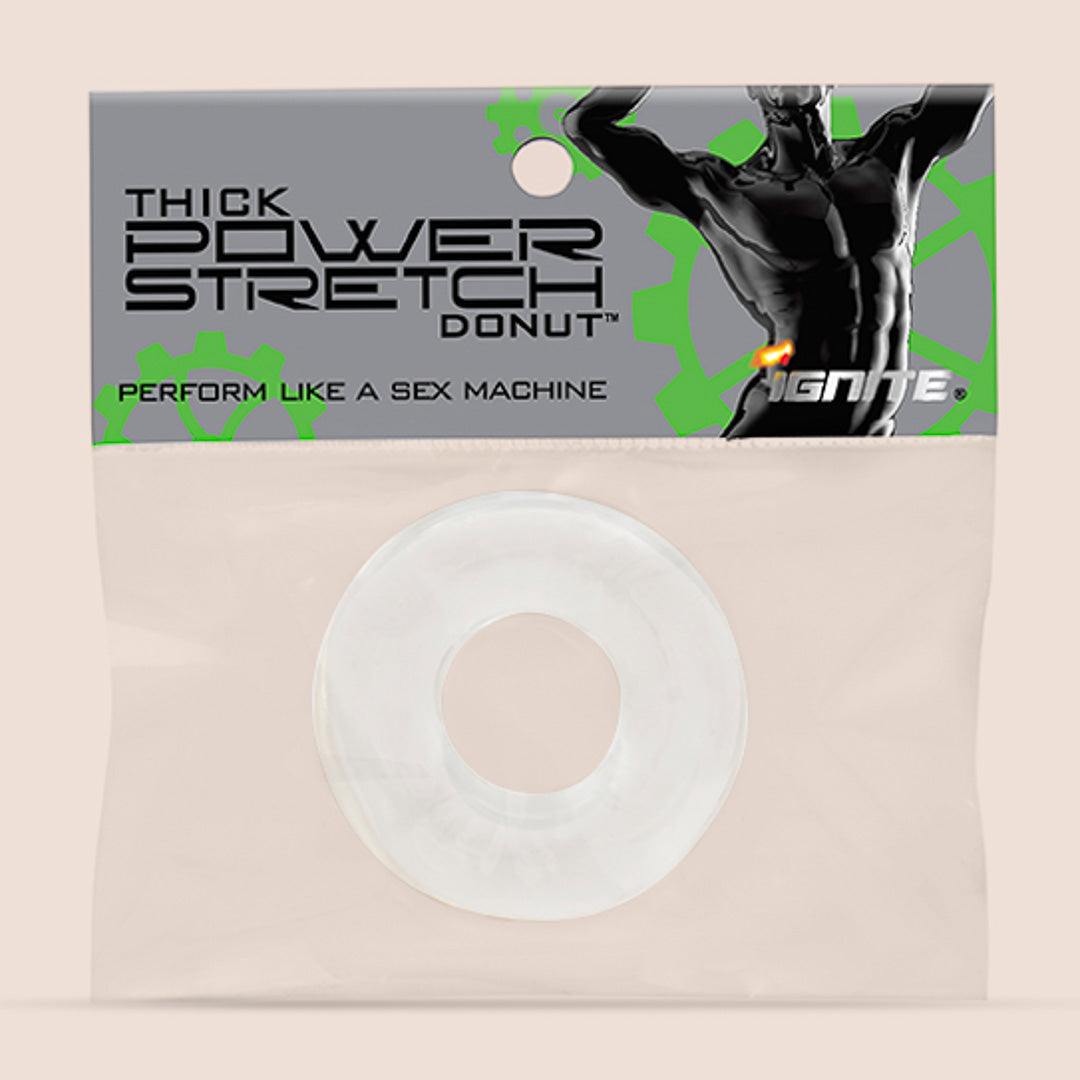 Ignite Thick Power Stretch Donuts - Black (2 Pack) | Perfect for Gym Workouts, Yoga & Fitness Training