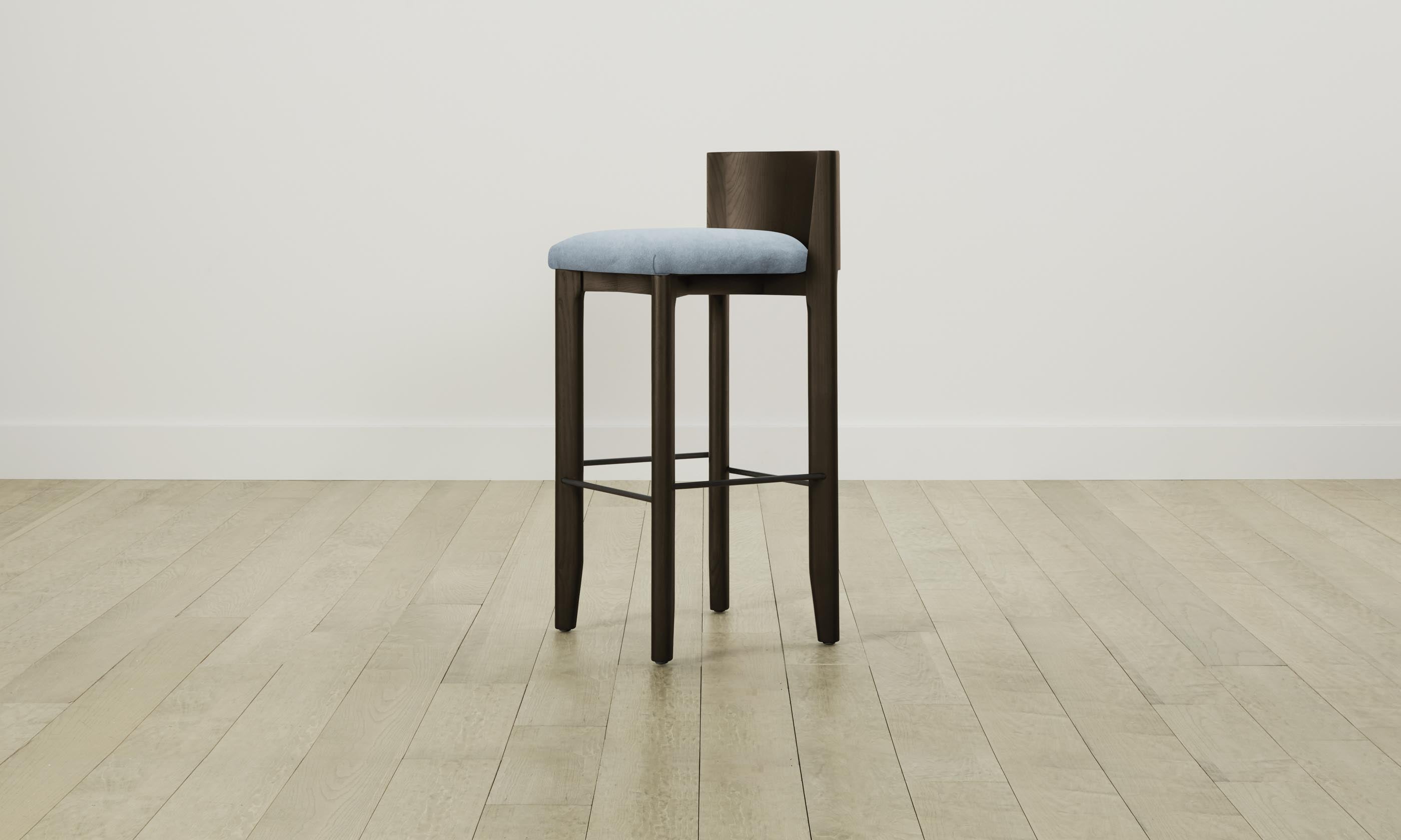 Premium Velvet Bar Stool - The Delancey Counter Stool in Sky Blue - Perfect for Kitchen Islands, Breakfast Bars & Modern Dining Areas