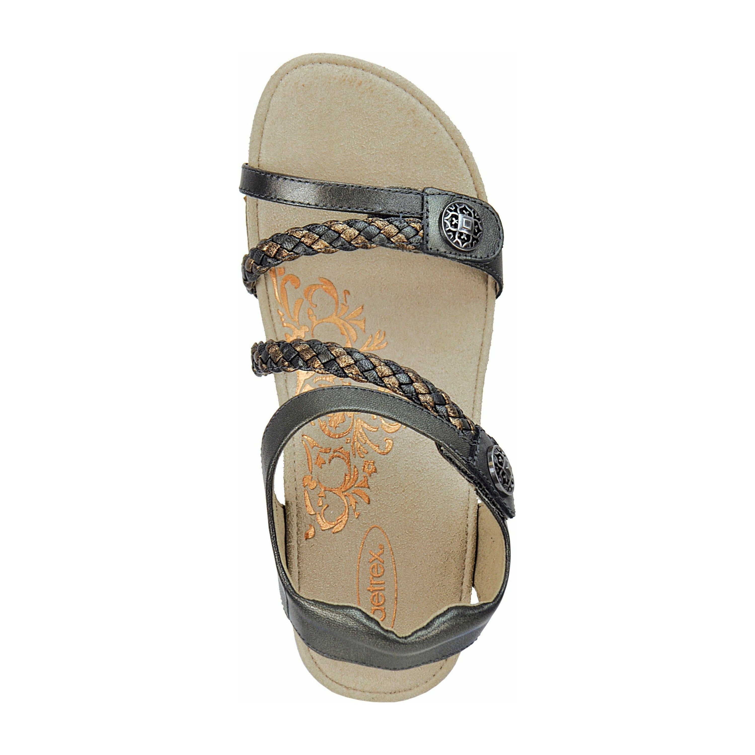 Aetrex Jillian SC465 Women's Comfortable Orthotic Sandals for Plantar Fasciitis & Arch Support - Perfect for Walking, Travel & Everyday Wear