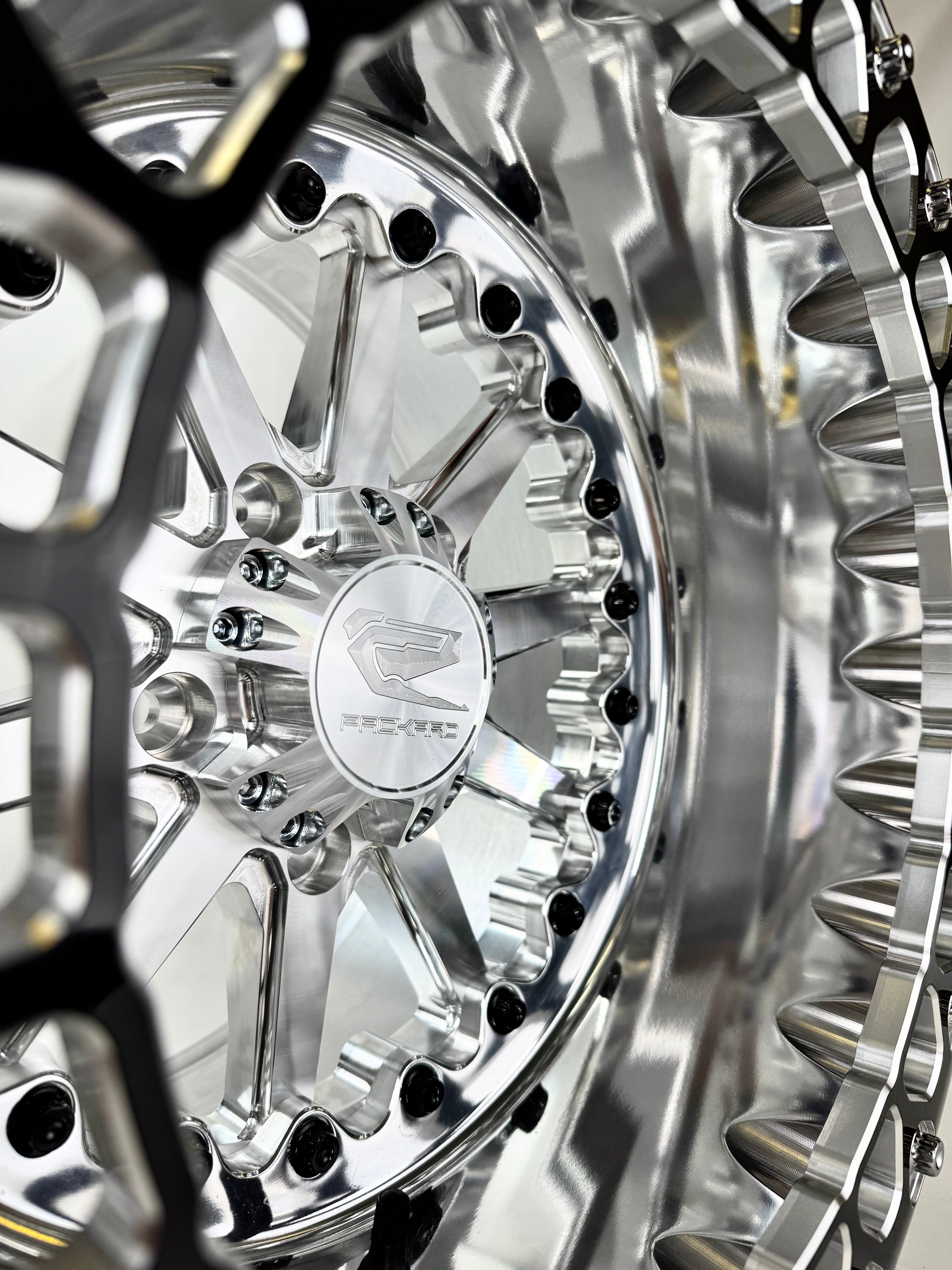 Element FF Forged Polished Beadlock Wheels - Silver 5x4.5 Bolt Pattern for RZR Pro R - Off-Road Racing & Trail Riding Accessories