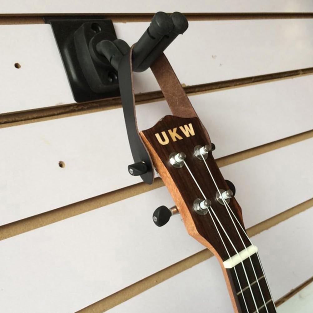 SUPVOX Leather Guitar Wall Mount Hook Holder - Heavy Duty Guitar Hanger Strap for Electric, Acoustic Guitar & Ukulele - Secure Instrument Storage for Home, Studio & Stage Use