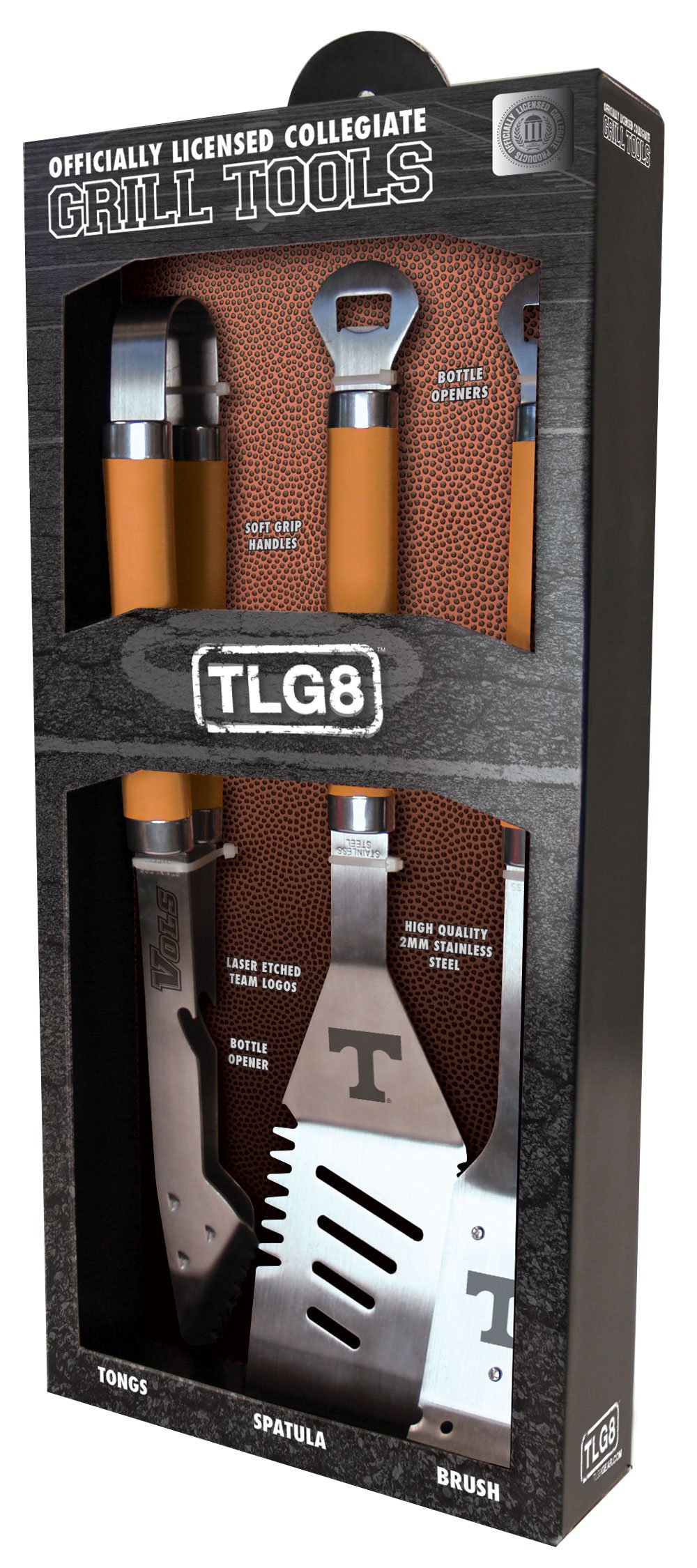 NCAA Tennessee Volunteers 3-Piece Grill Tools Set - Orange - Perfect for Tailgating, BBQs, and Game Day Parties