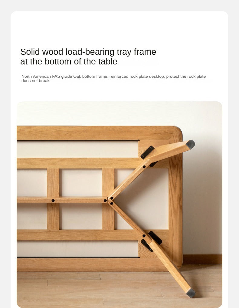 Solid Oak Wood Modern Rocking Dining Table - Perfect for Farmhouse, Rustic & Contemporary Dining Rooms