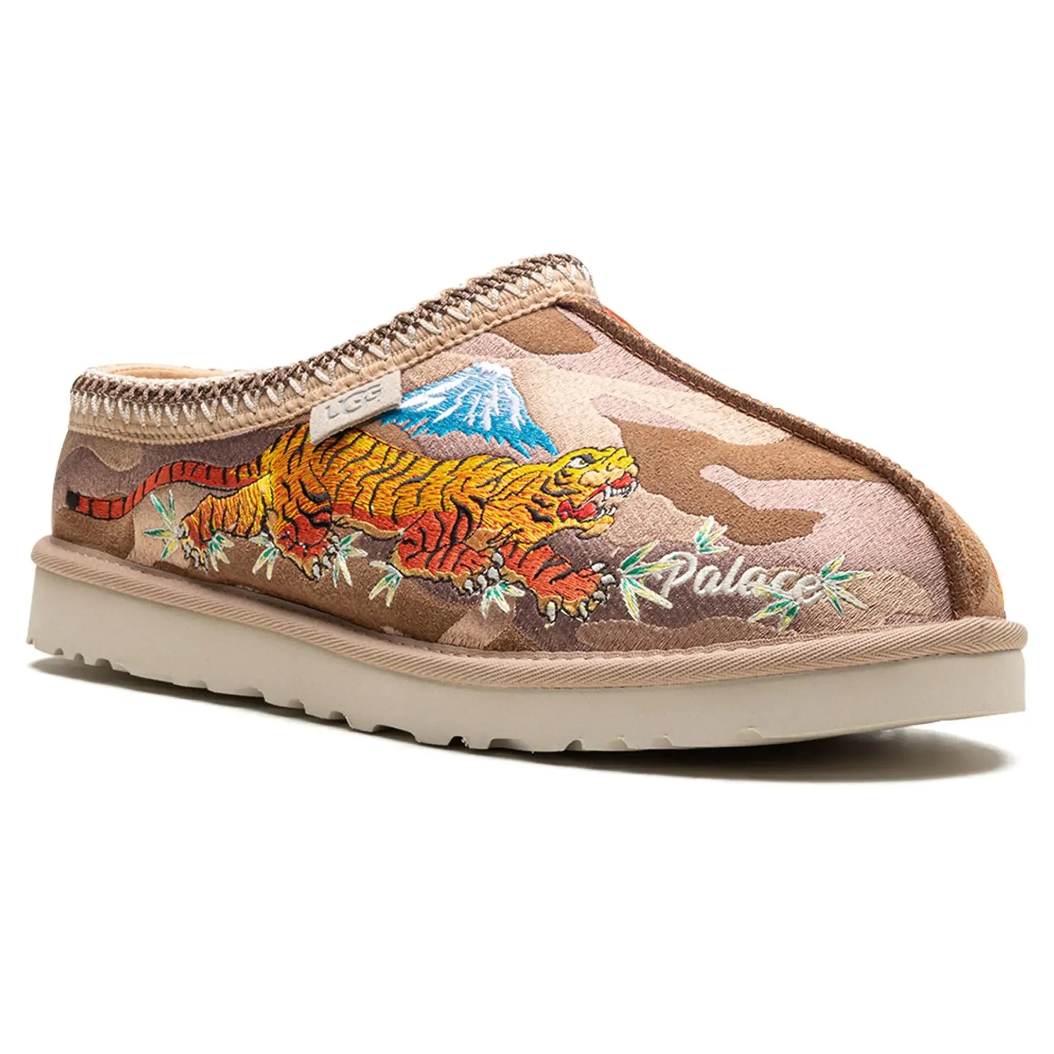 Palace x UGG Tasman Chestnut Camo Slippers for Men & Women - Cozy Indoor/Outdoor House Shoes - Perfect for Winter Comfort, Lounge Wear & Gift Giving