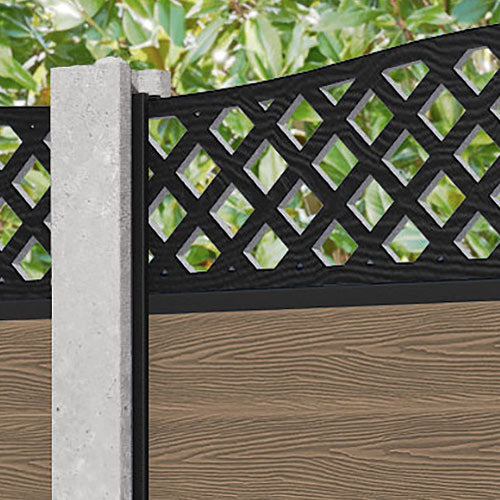 Premium Teak High Wave Fence Panel - Durable Outdoor Privacy Screen for Concrete Posts | Perfect for Backyard, Garden, and Poolside Landscaping