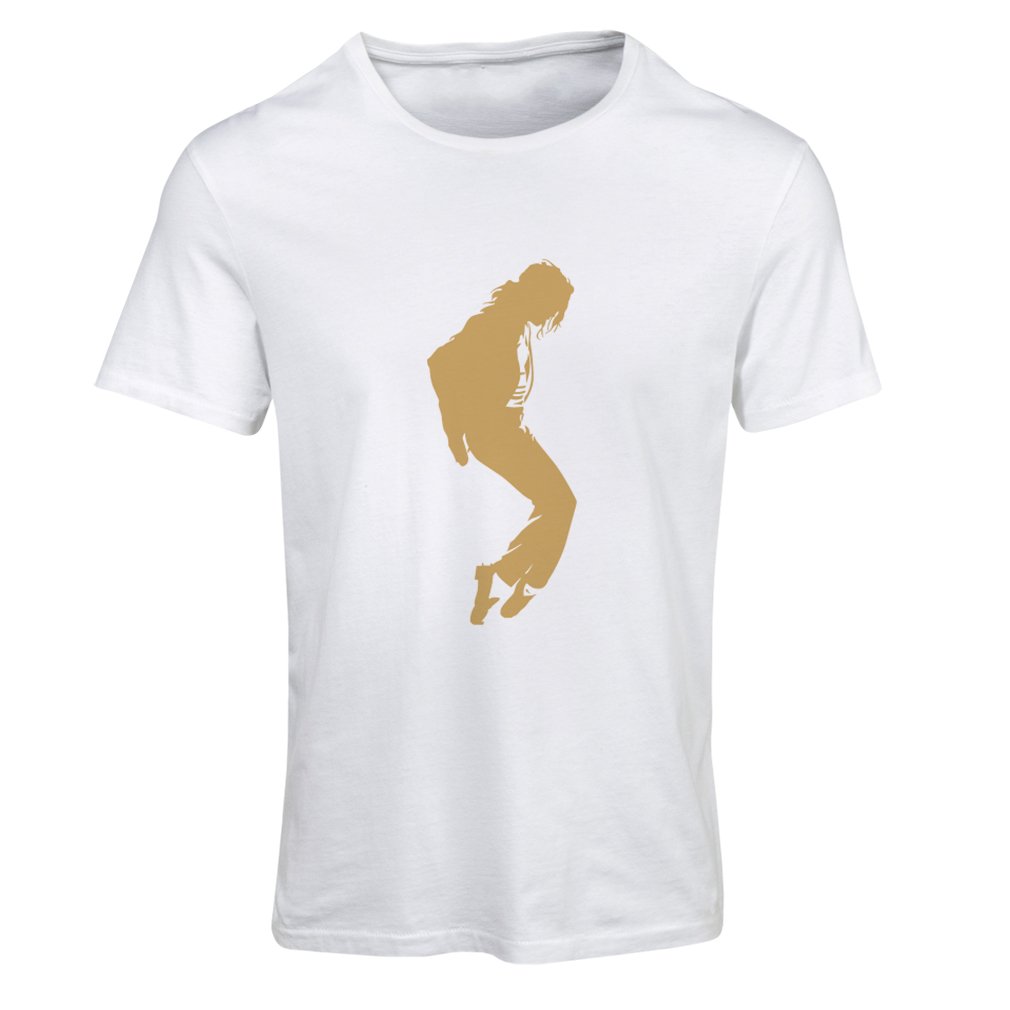 Lepni.me Women's T-Shirt I Love MJ The Pop King Music Fan Art Vintage 80s 90s Dancer Clothing (S White Gold) - Perfect for Concerts, Dance Parties & Retro Theme Events