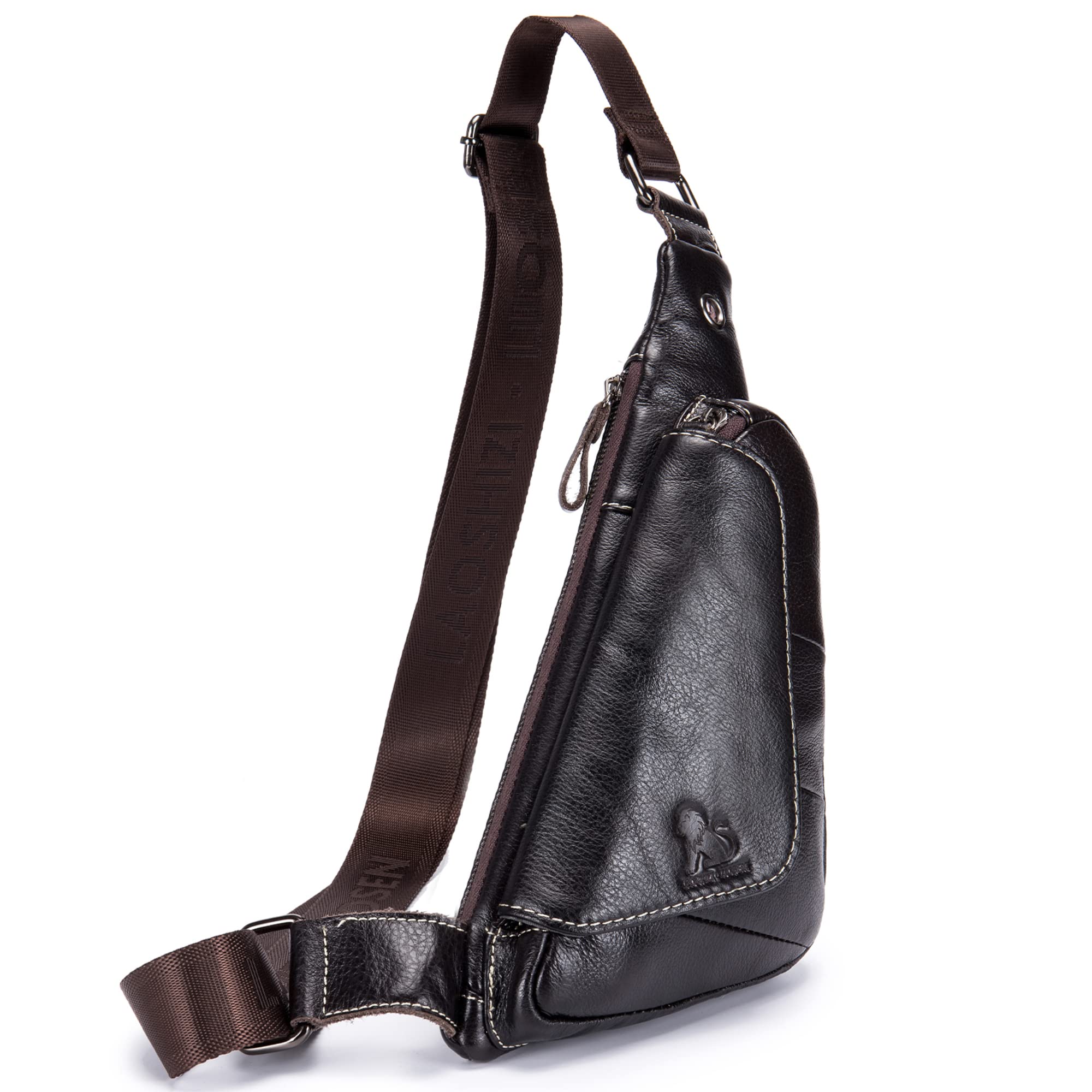 Genuine Leather Sling Bag for Men & Women - Casual Crossbody Backpack, Small Shoulder Bag & Chest Bag - Perfect for Travel, Work & Everyday Use