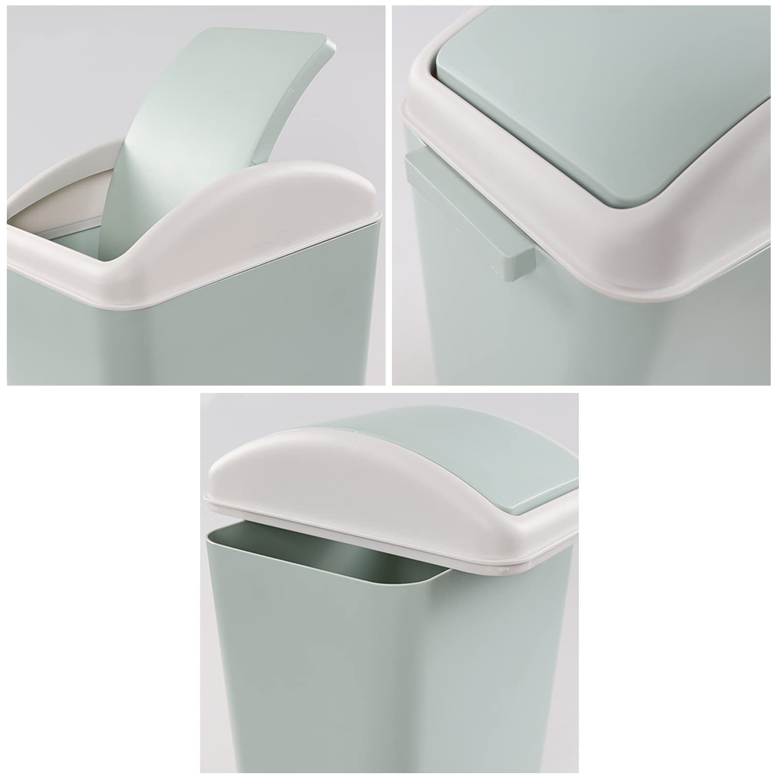16L Swing Lid Trash Can - Odor-Proof Plastic Kitchen Garbage Bin with Step Pedal, Perfect for Home, Office & Restaurant Use