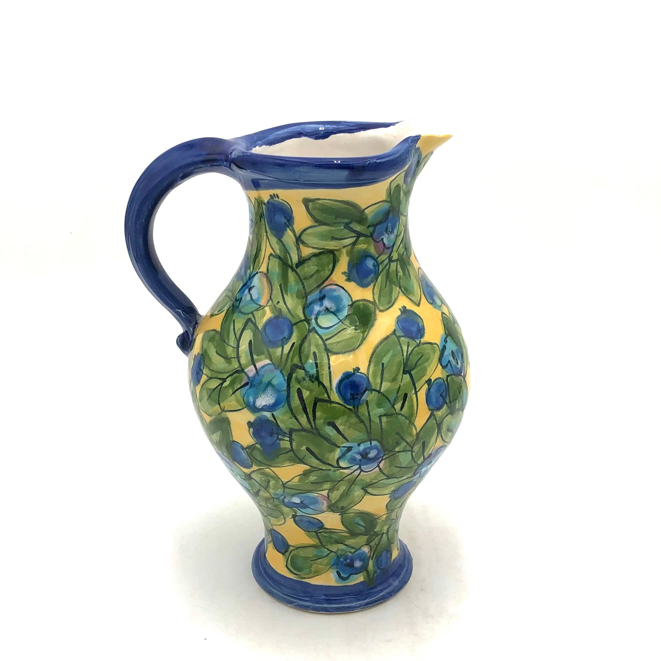 Susan & Peter Stark Yellow Ceramic Pitcher - Elegant Handcrafted Pitcher for Iced Tea, Lemonade & Water - Perfect for Home, Kitchen & Outdoor Entertaining