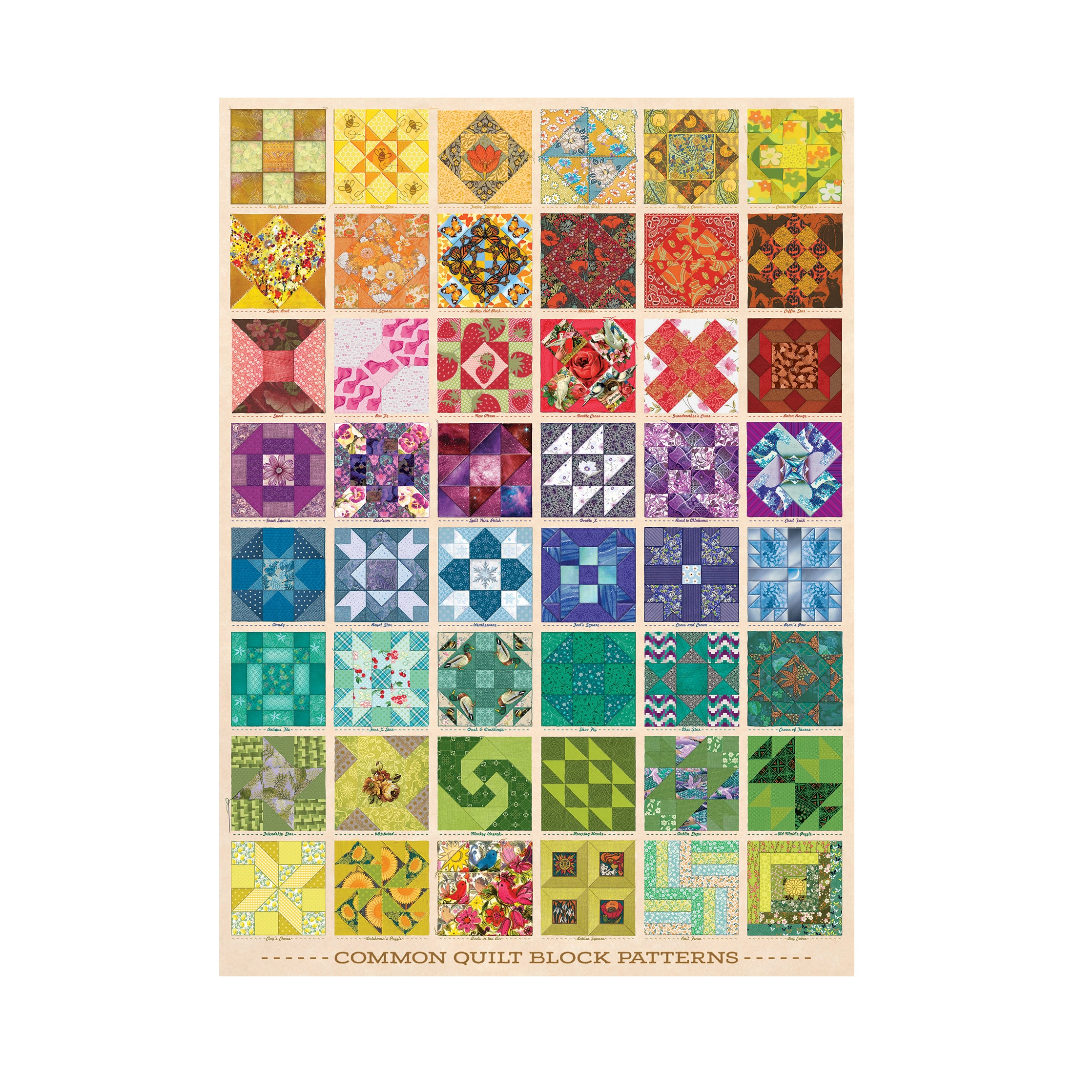 Cobble Hill Common Quilt Blocks 1000 Piece Jigsaw Puzzle - Perfect for Family Game Night & Home Decor