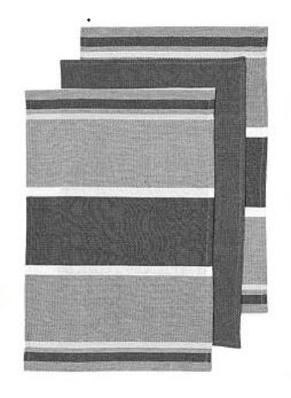 Premium Ladelle Revive Block Woven Kitchen Tea Towels - Set of 3 Absorbent Dish Towels for Drying Dishes, Cleaning Countertops & Decorating - Perfect for Modern Kitchens, Restaurants & Housewarming Gifts