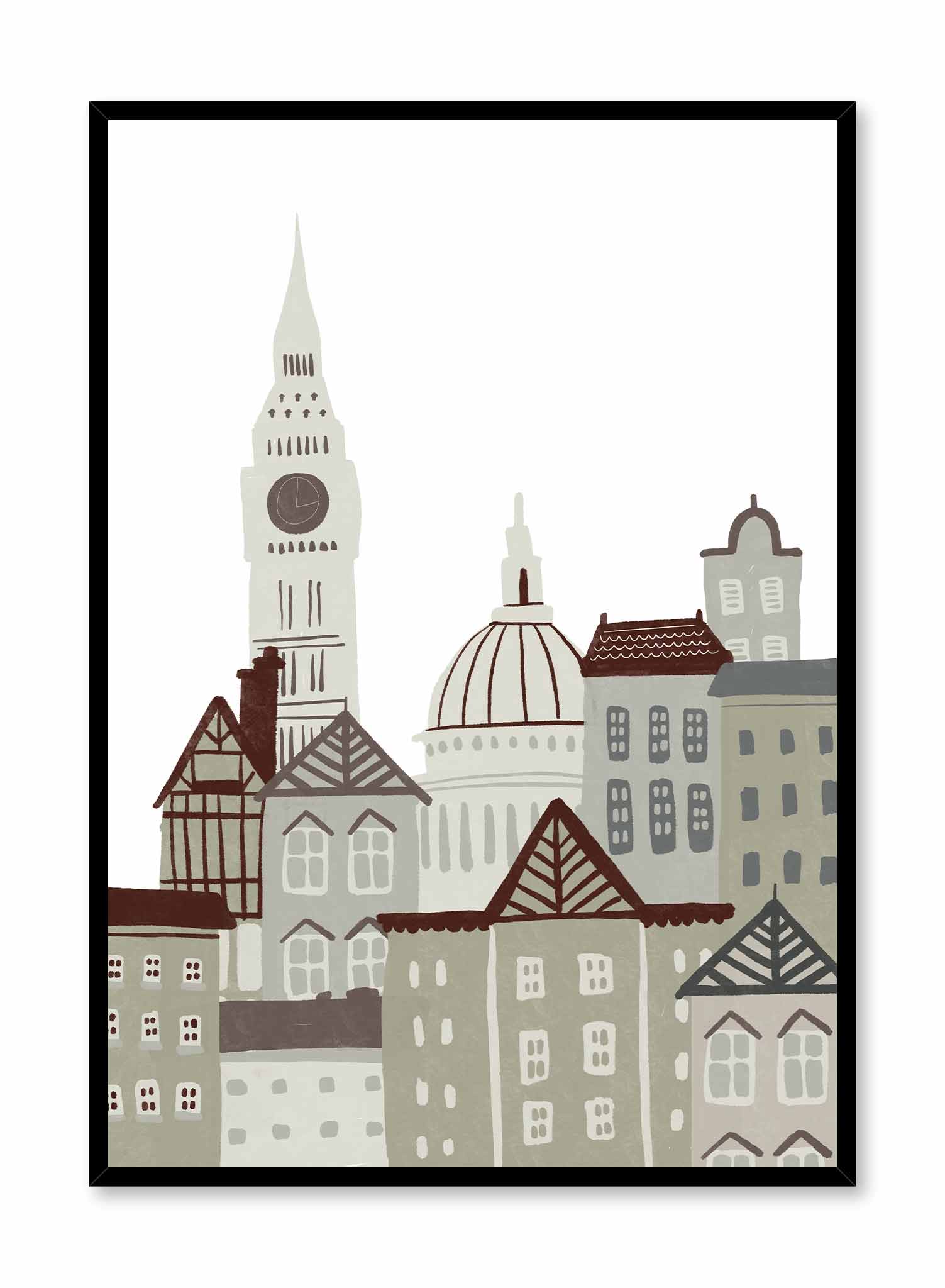 Hello London Poster - Vintage Travel Wall Art Decor for Home & Office - Perfect for Living Room, Bedroom & Office Spaces