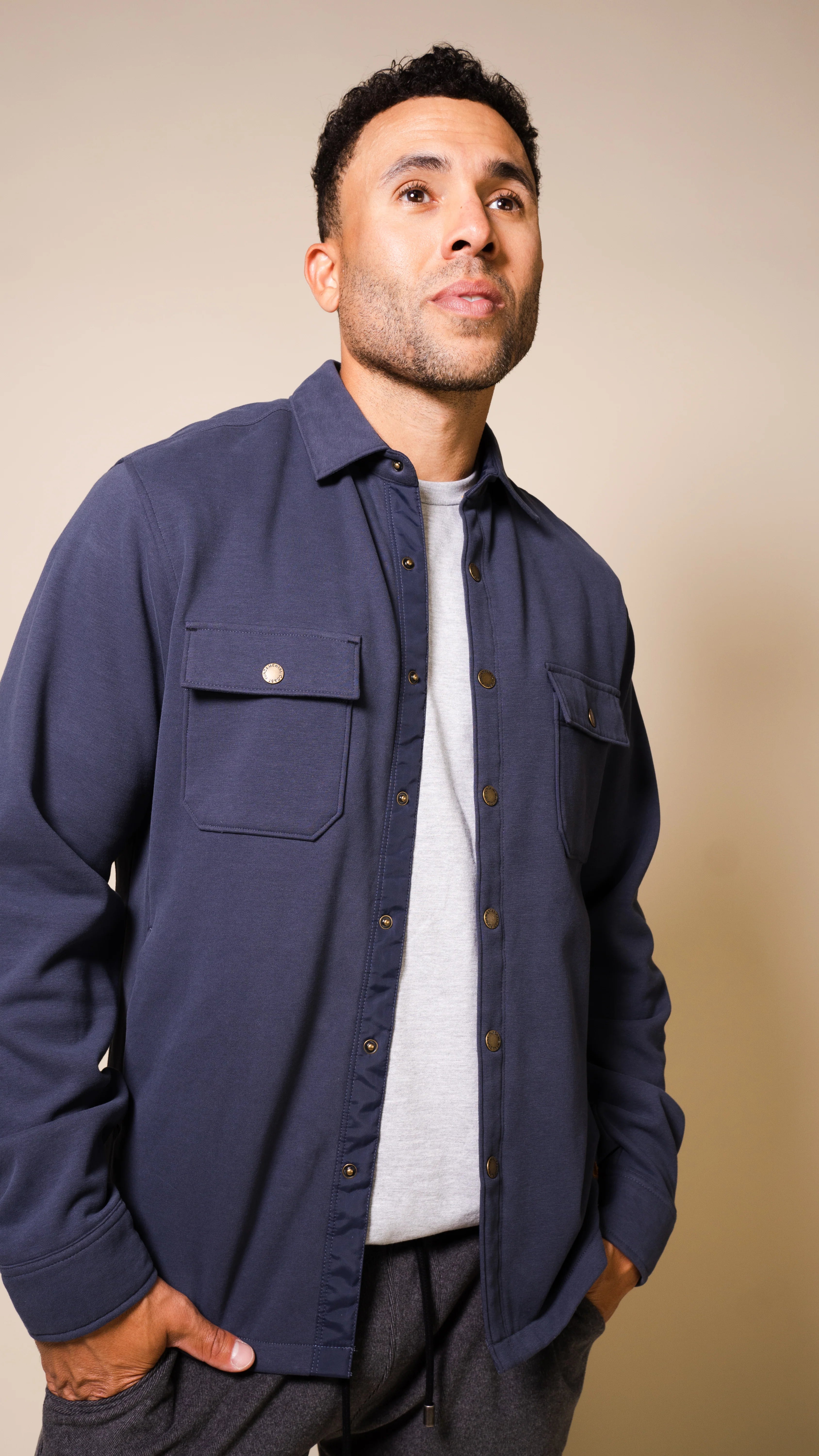 Fundamental Coast Indigo Night Shirt Jacket - Lightweight Layering for Men & Women | Perfect for Casual Outings, Travel & Cool Evenings