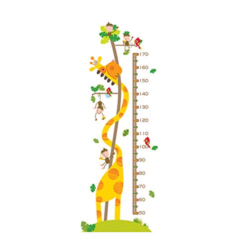 PRETYZOOM Removable Giraffe Growth Chart Sticker - PVC Animal Design Wall Decal for Kids Room, Nursery & Kindergarten - Fun Height Measurement Tool for Toddlers & Children (1PC) - Perfect for Playrooms, Bedrooms & Classroom Decor