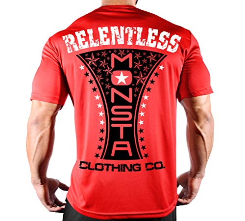 Red Poly-dri Tee W/ Wt/Bk Art