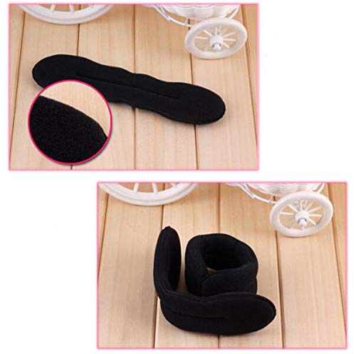 4-Piece Black Magic Hair Bun Maker Set - Foam Sponge Hair Twist Shaper, Donut Bun Former for Women & Girls (2 Large + 2 Small) - Perfect for Updos, DIY Styling, Weddings & Everyday Hair Accessories