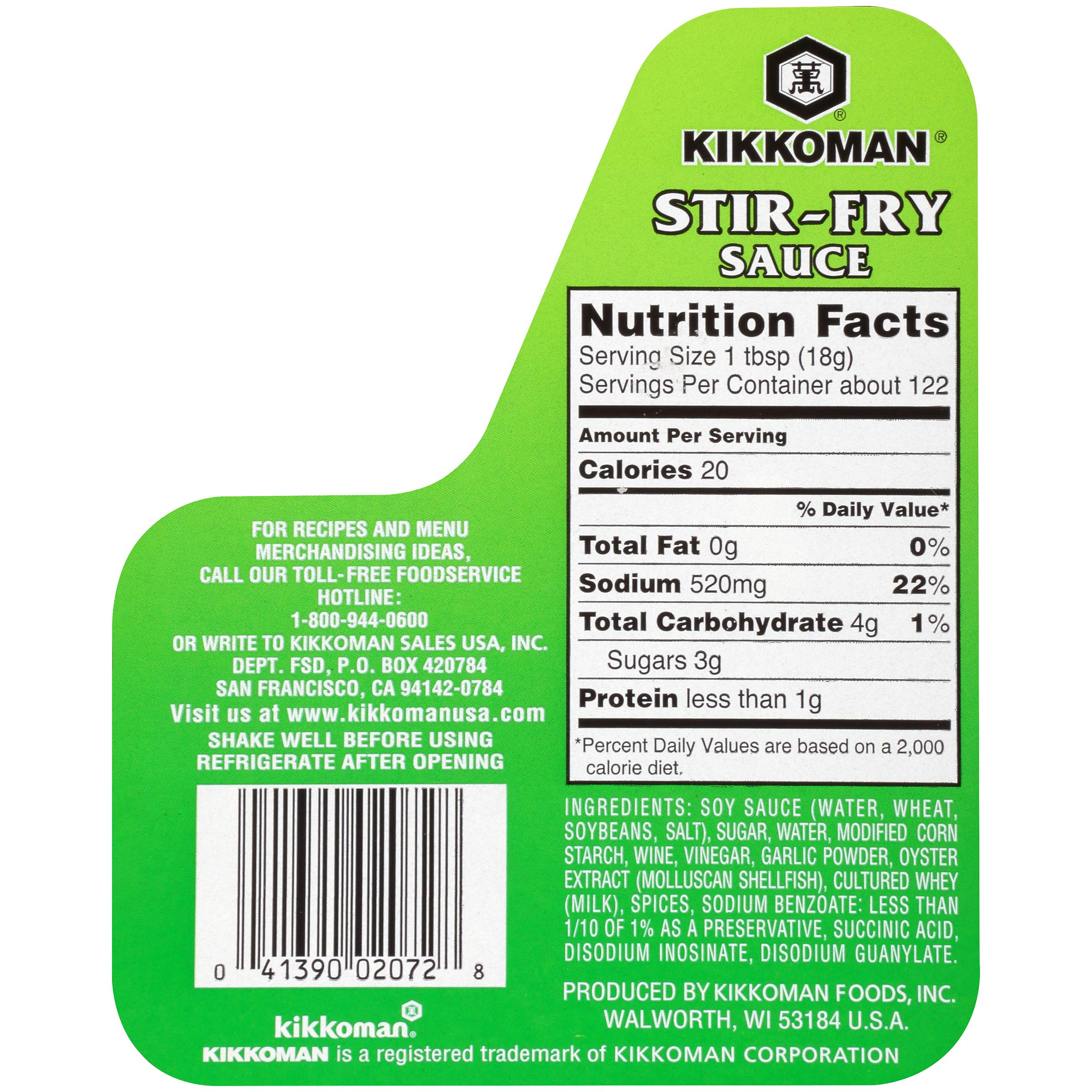 Kikkoman Stir Fry Sauce - Preservative Free, Classic Flavor for Chowmein & Cooking - 1/2Gal