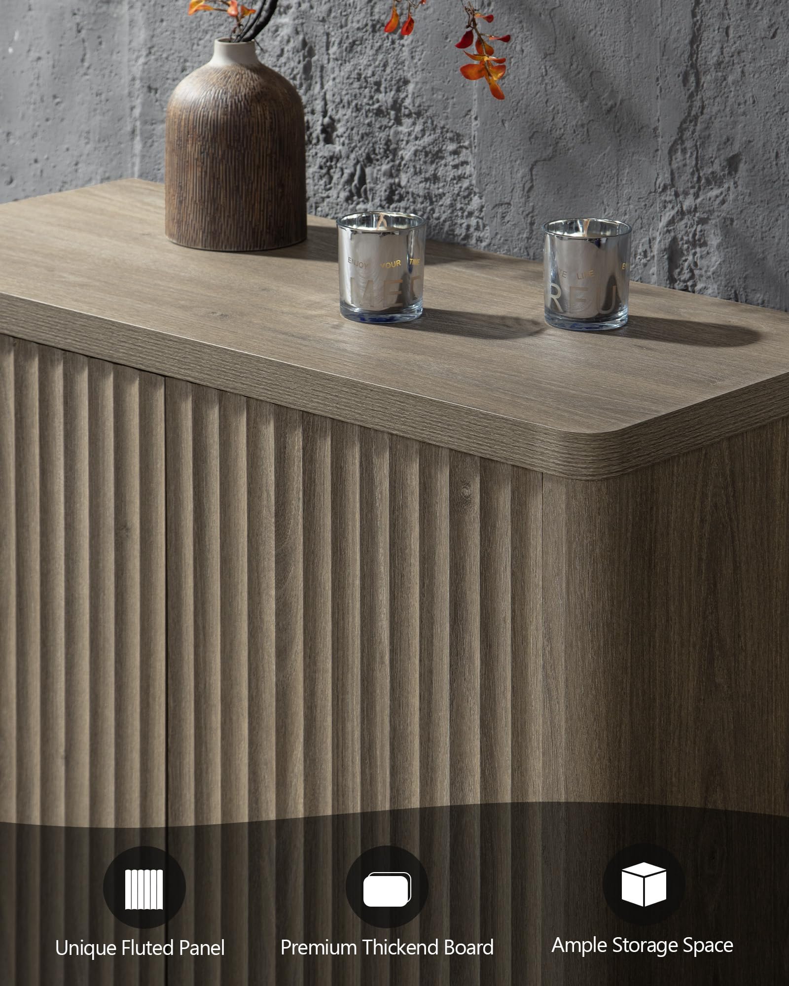 Modern Buffet Cabinet with Storage - 34.6