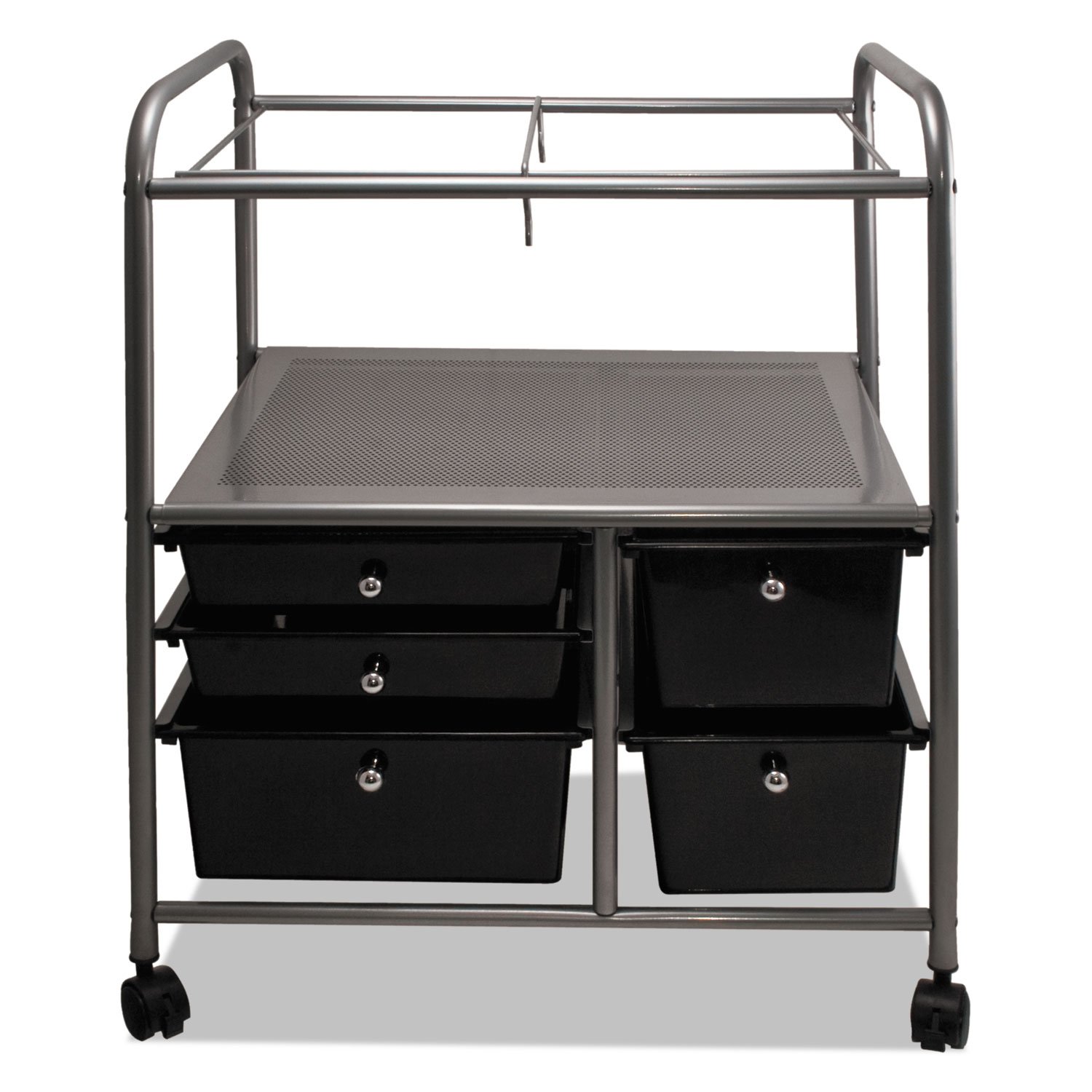 Advantus 5-Drawer File Cart - Black Office Storage for Legal/Letters