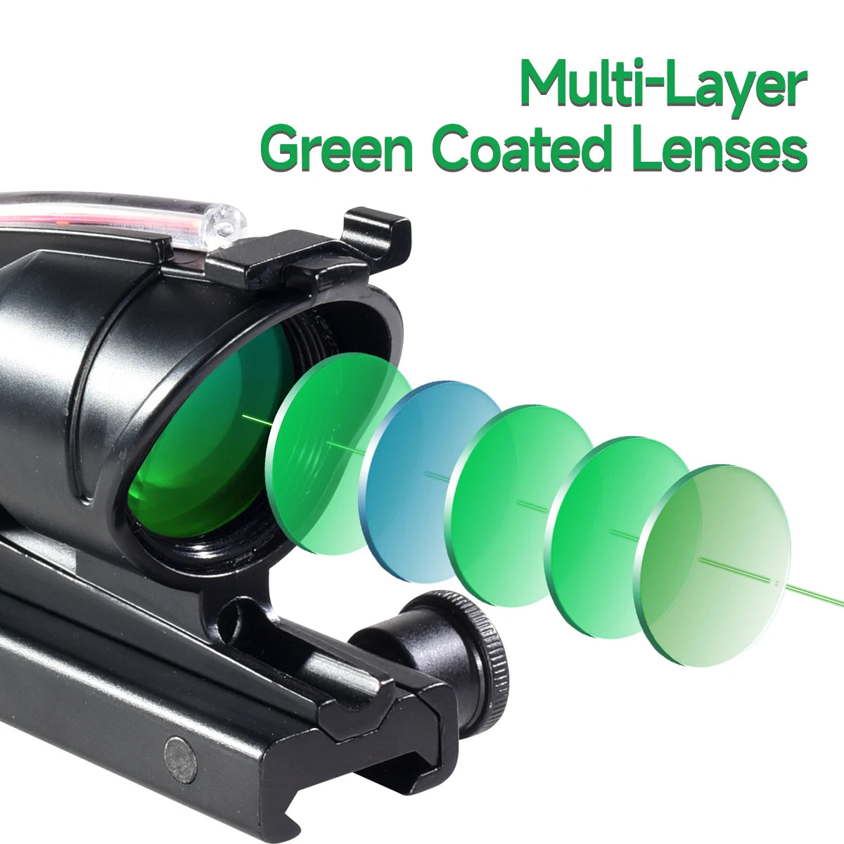 Trijicon 4x32 ACOG Scope with Red/Green Fiber Optic & Etched Reticle - Tactical Rifle Sight with RMR Red Dot for Airsoft & Hunting | Perfect for Close Quarters Combat & Long-Range Shooting