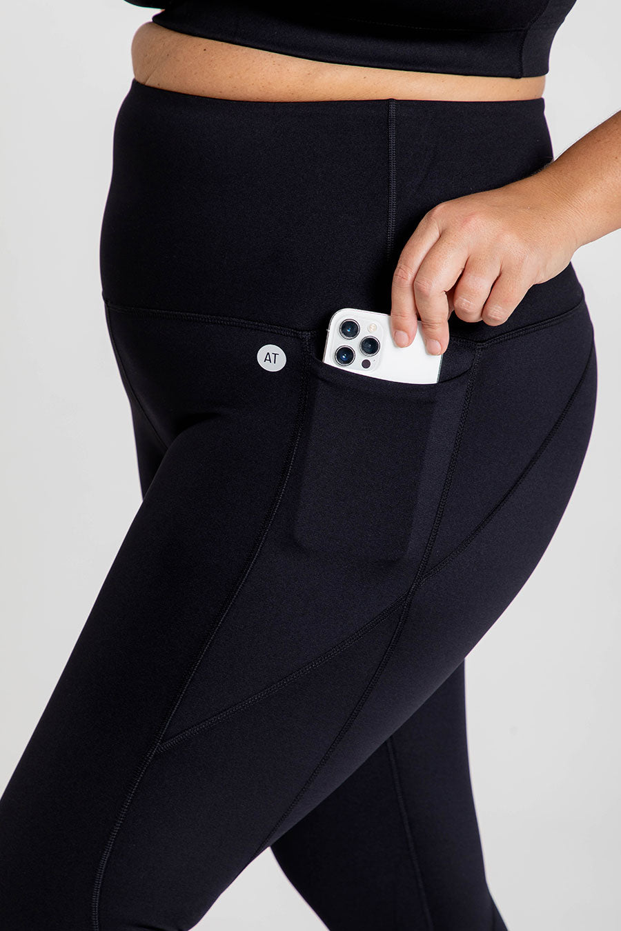 Training Pocket Move 7/8 Leggings for Women - Black | High-Waisted Workout Yoga Pants with Side Pockets | Perfect for Gym, Running & Lounge Wear