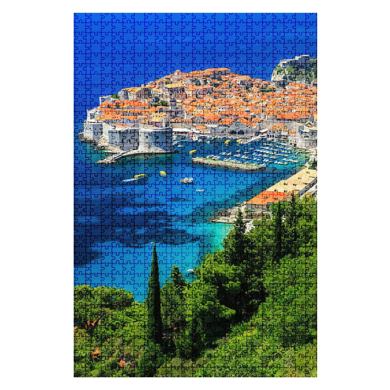 1000-Piece Wooden Jigsaw Puzzle - Dubrovnik Croatia Water City Landscape - Challenging Adult Puzzle Game for Family & Friends - DIY Educational Toy & Home Decor Gift (Perfect for Relaxation, Brain Training & Family Bonding)