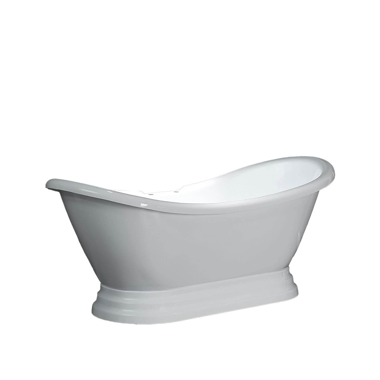 Dreamwerks 5.75 ft. White Pedestal Bathtub - Freestanding Soaking Tub for Luxury Bathrooms & Spa Retreats