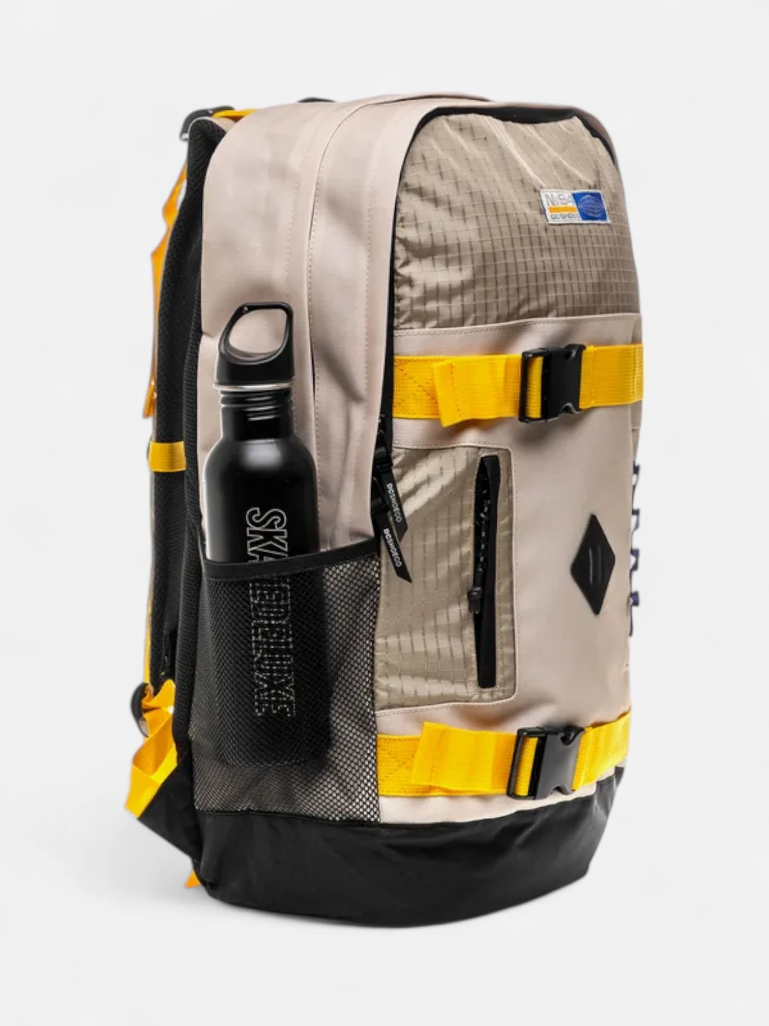 DC All Terrain Backpack - Durable Hiking & Travel Backpack for Men & Women, Water-Resistant Beige Orange Blue Outdoor Daypack for Camping, School & Daily Use