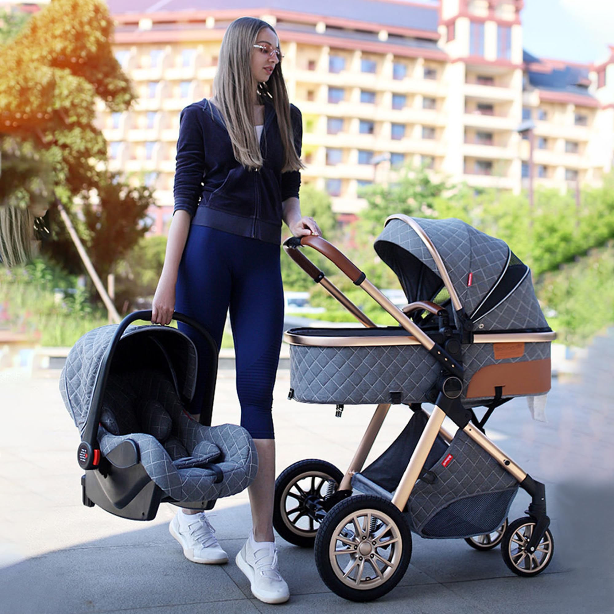 Premium Luxury Baby Stroller for 0-36 Months - Lightweight Foldable Pram with High Landscape View, Comfortable Pushchair for Newborns & Toddlers (Pink) | Perfect for City Walks, Shopping & Travel