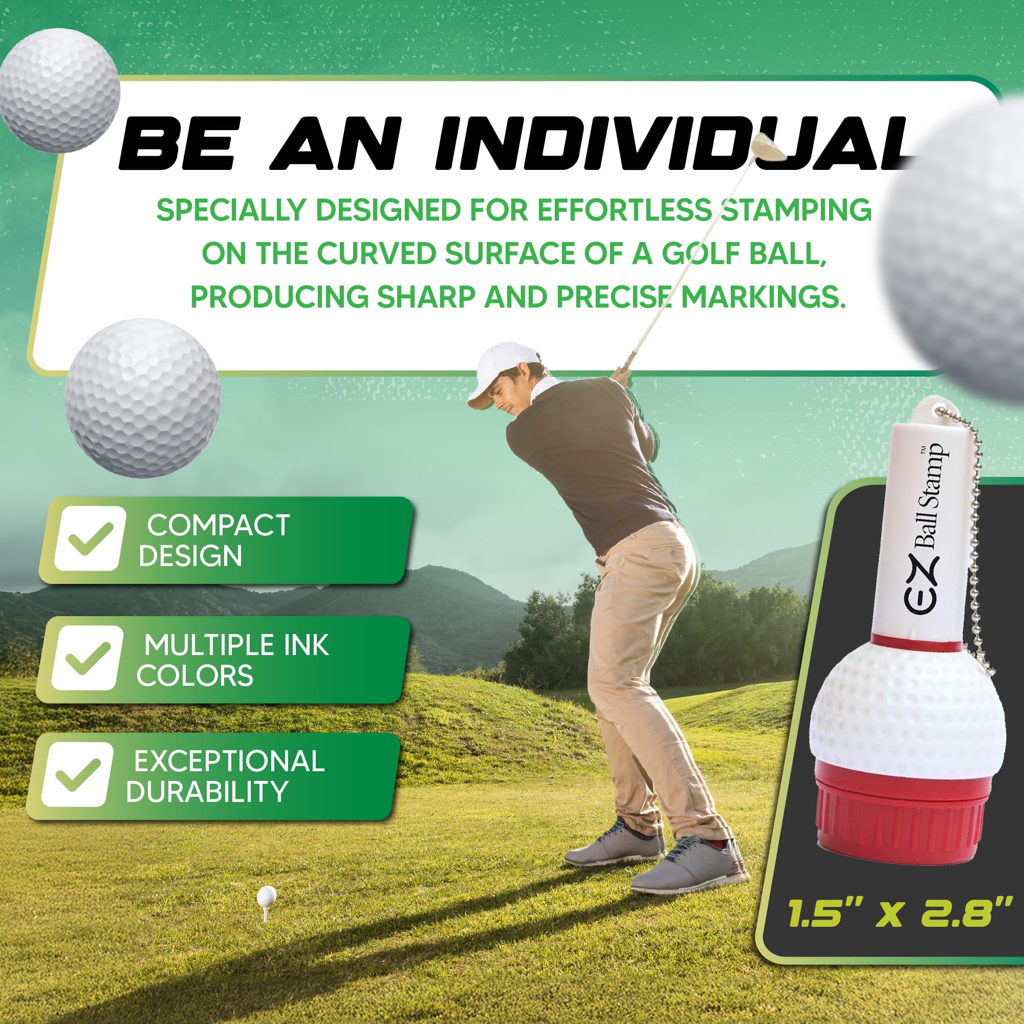 EZBallStamp Golf Ball Stamp - Red Butterfly Design for Personalizing Golf Balls | Perfect for Golf Tournaments, Gifts & Practice Sessions