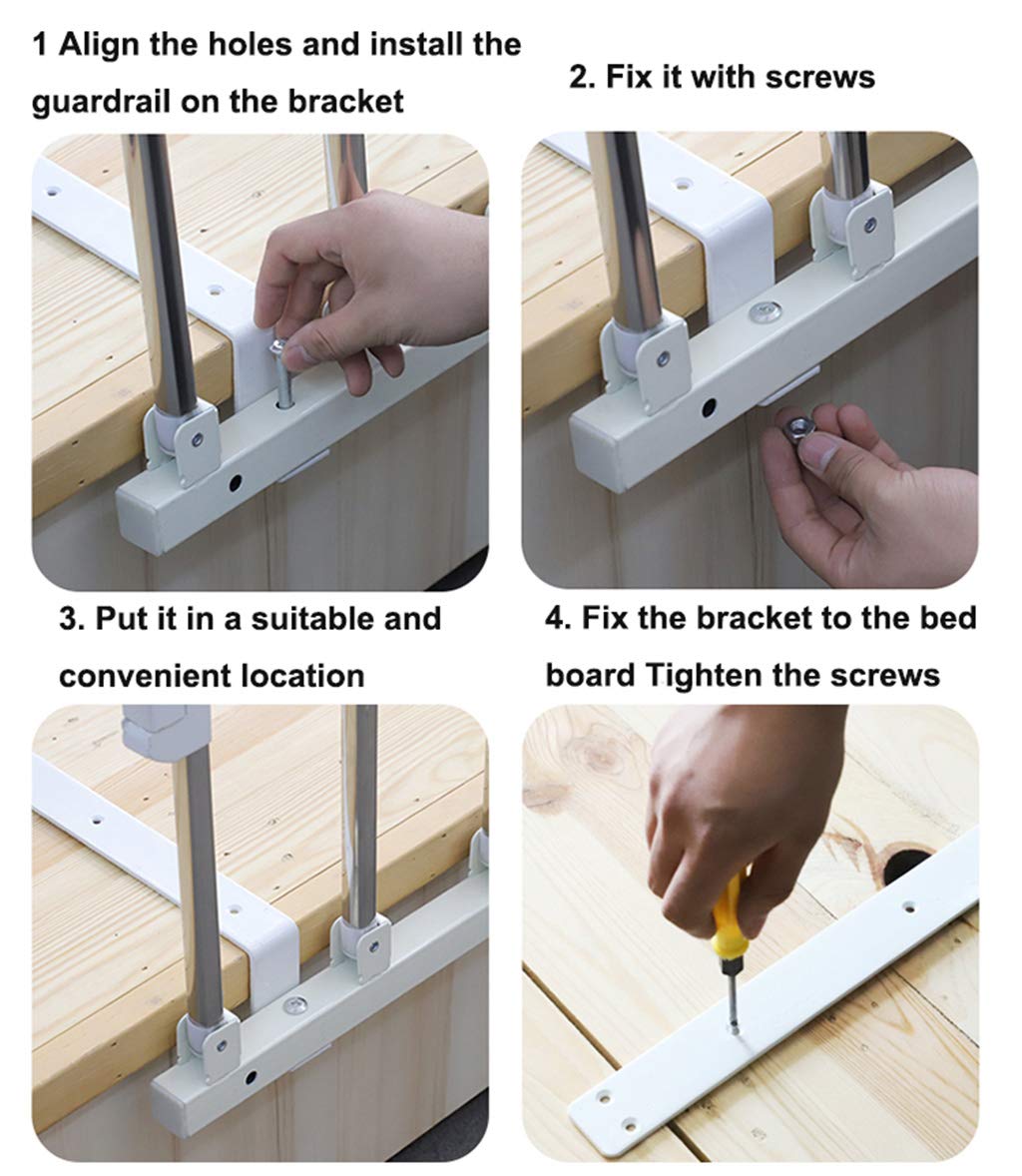 Foldable Bed Rail Side Guard for Elderly & Adults - Portable Safety Bedrail with Handle, Anti-Roll Bumper Barrier - Perfect for Home Care, Hospitals & Assisted Living Facilities