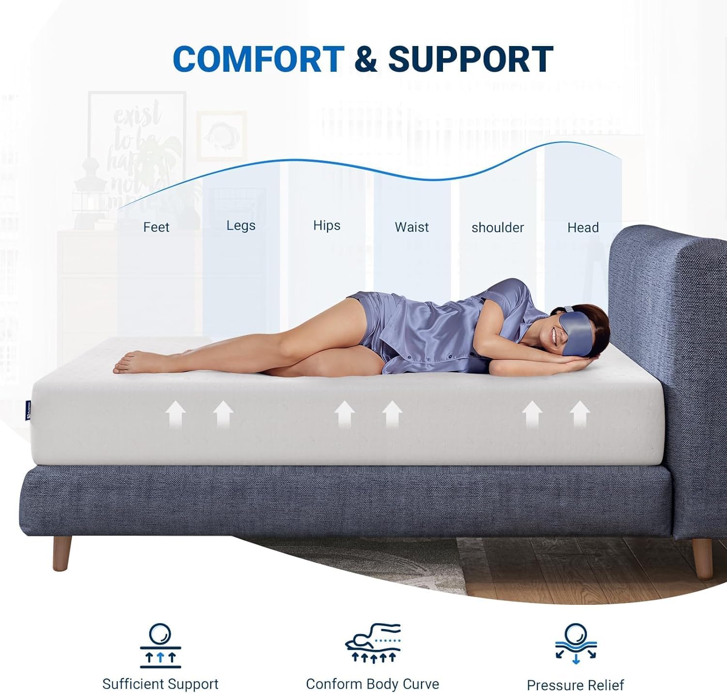 Avenco 12 Inch King Size Memory Foam Mattress in a Box - Medium Firm, CertiPUR-US Certified for Comfort Sleep & Pain Relief - Perfect for Master Bedrooms, Guest Rooms & Home Comfort Upgrade