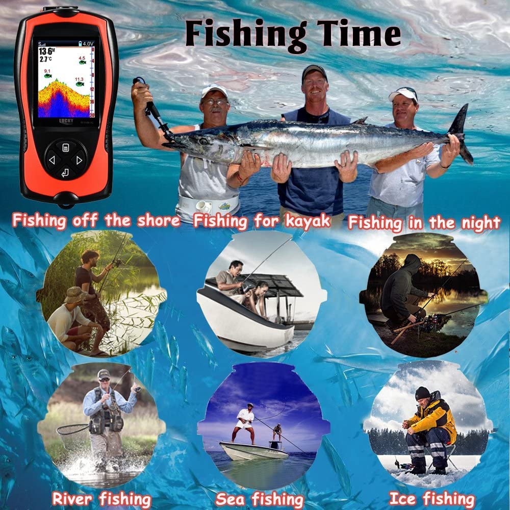 Portable Handheld Fish Finder with Depth Sensor - Kayak & Boat Fishing Sonar Detector for Freshwater & Saltwater - Ideal for Sea Fishing, Lake Fishing, and Kayak Anglers
