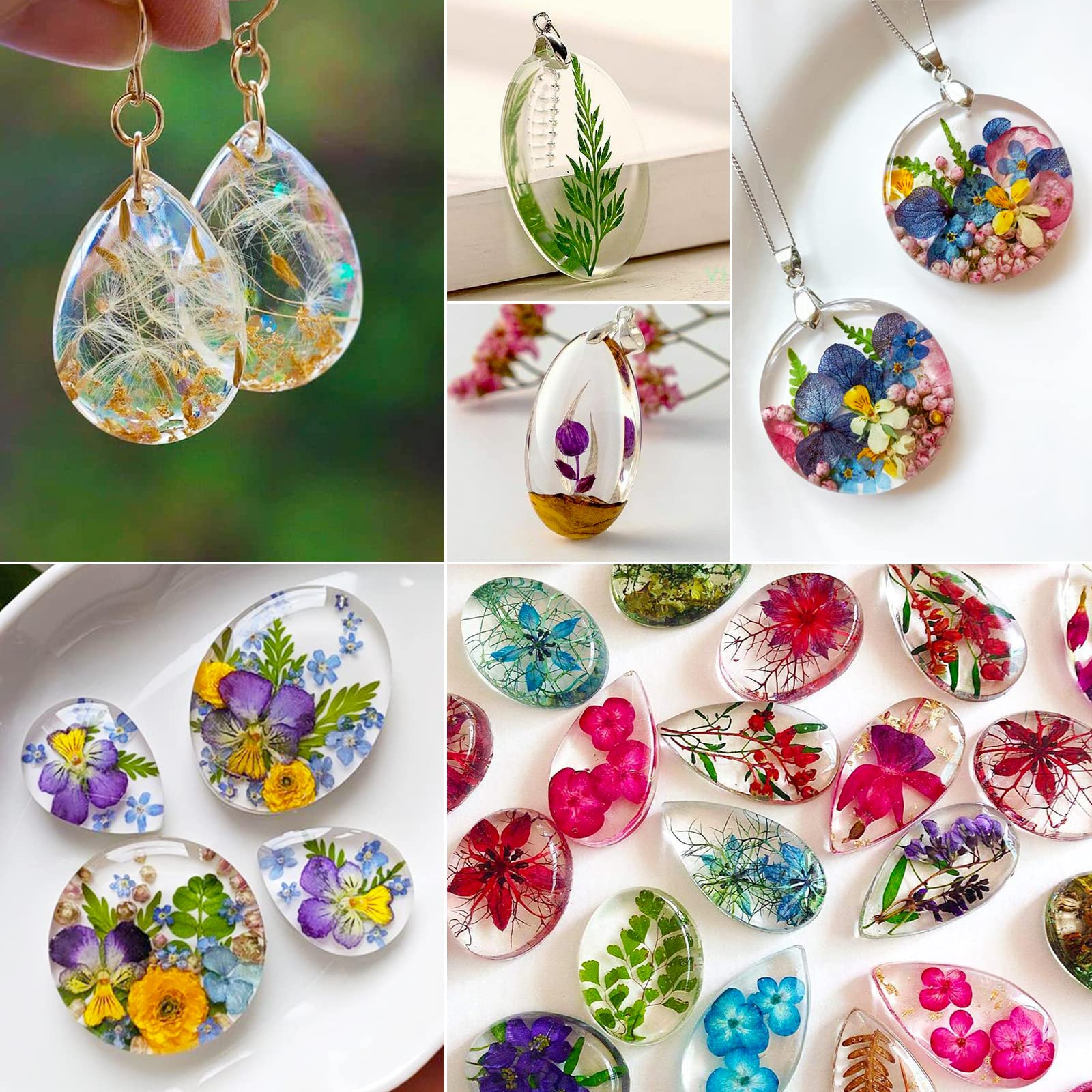Premium Silicone Resin Jewelry Molds for DIY Pendants, Earrings & Necklaces - Epoxy Casting Molds for Gem Cabochons - Perfect for Handmade Jewelry Making & Craft Projects (Home Studio, Gift Making, Artisan Creations)