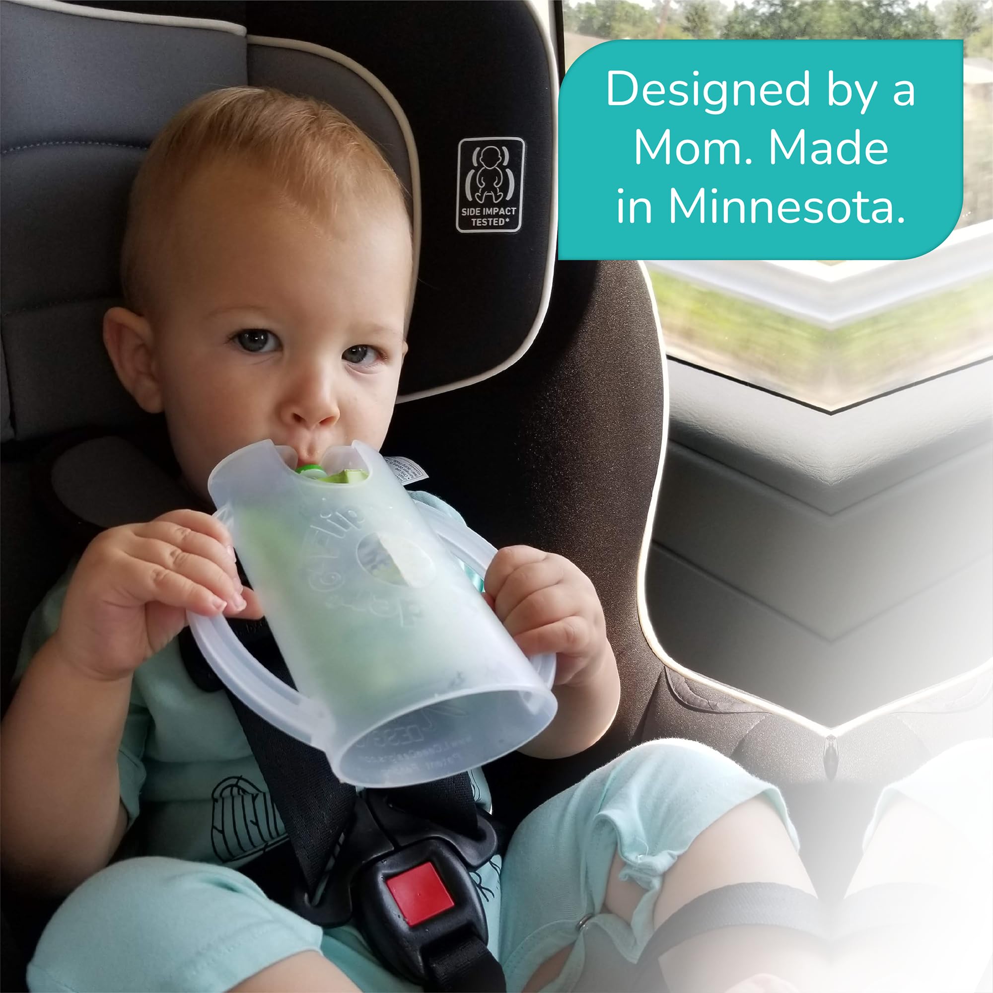 Multipurpose Squeeze-Proof Food Pouch Holder & Juice Box Holder - Aqua Blue (Pack of 2) - Perfect for Lunchboxes, Snacks, and On-the-Go Meals